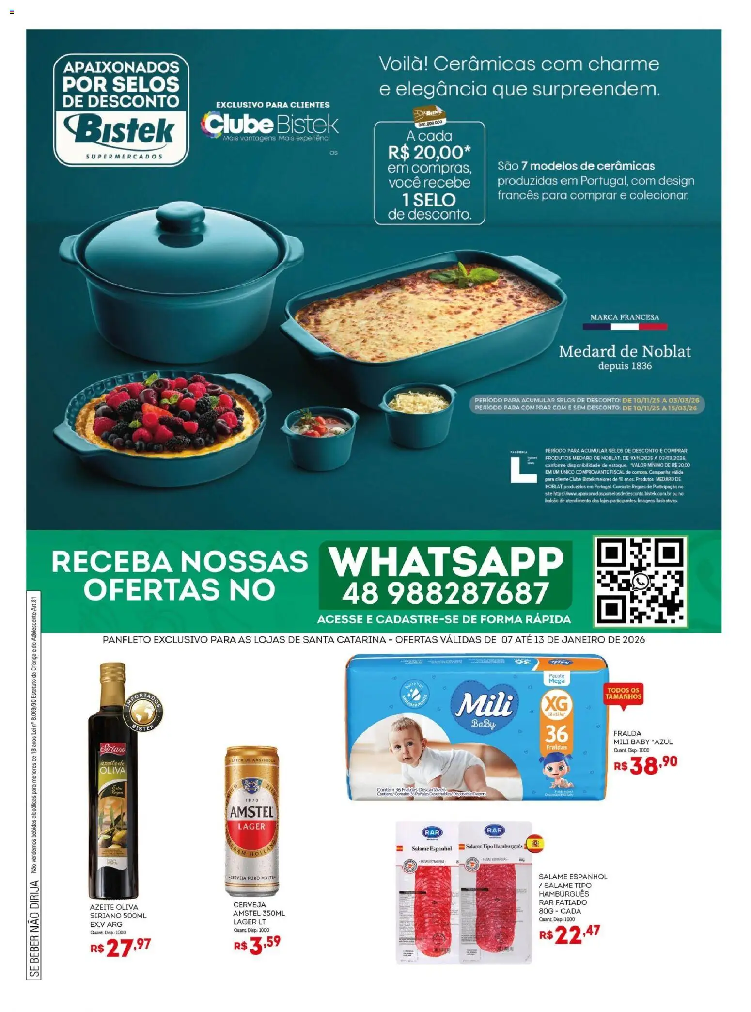 Pré-Visualização do folheto "Ofertas da semana" da loja Bistek Supermercados válido a partir de 07/01/2026