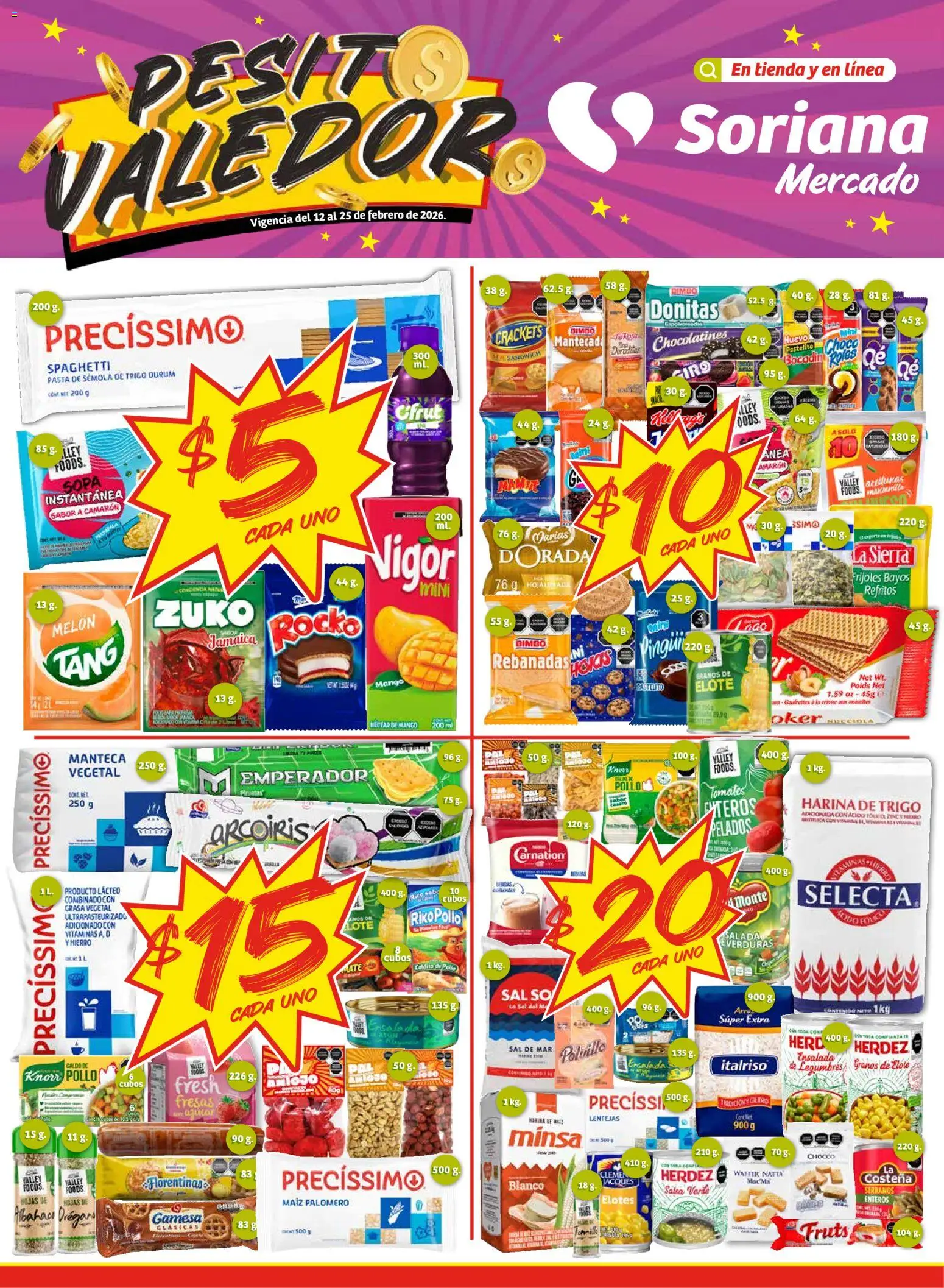 Vista previa las ofertas de la tienda Soriana - Pesito Valedor Mercado: Ags, Col, Gto, Jal, Mich desde el 12/02/2026 