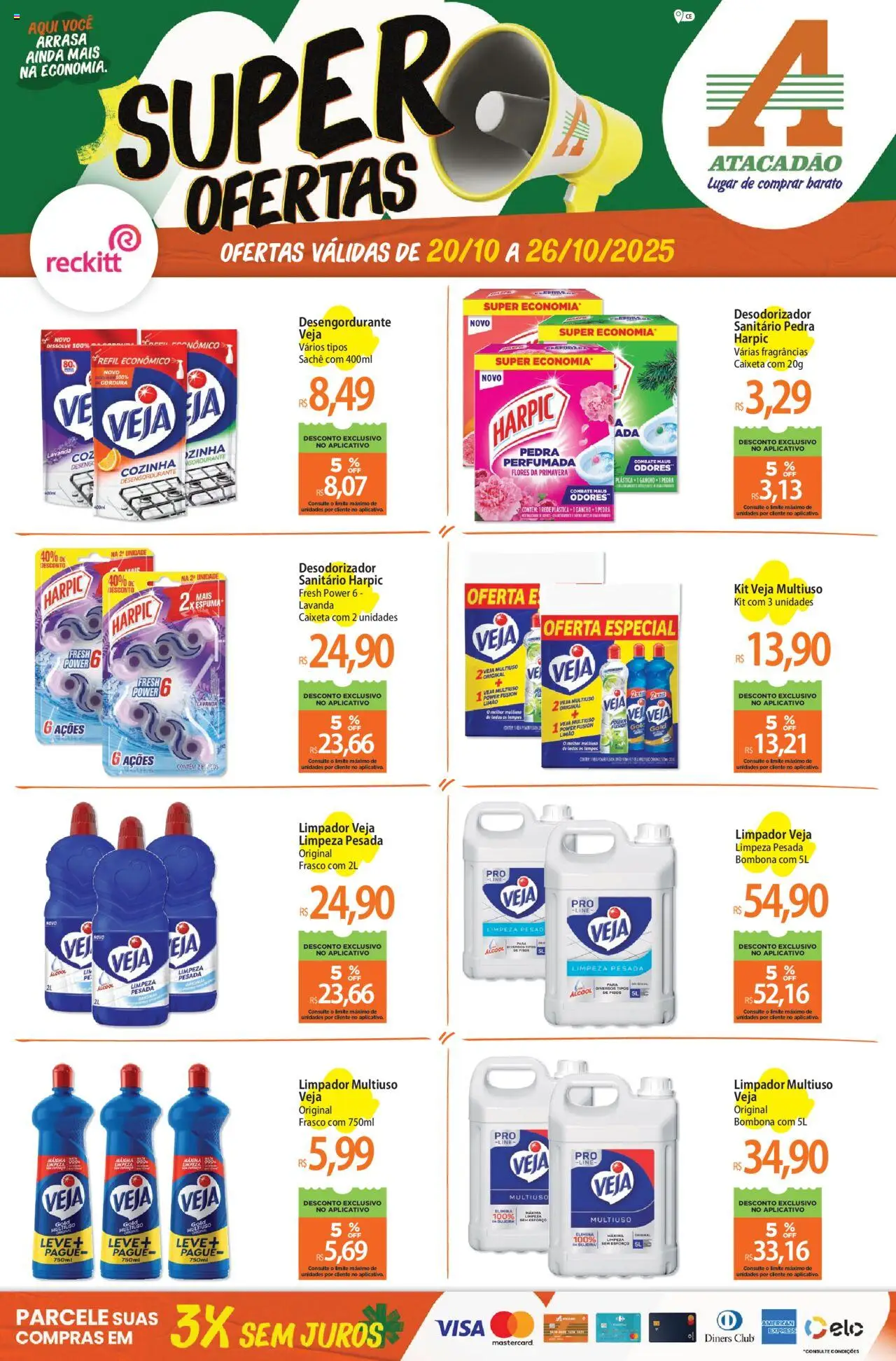 Atacadão folheto "Ofertas - CE" válido a partir de 20/10/2025 - número de página 1 - Flores, Álcool, Desengordurante, Limpador multiuso