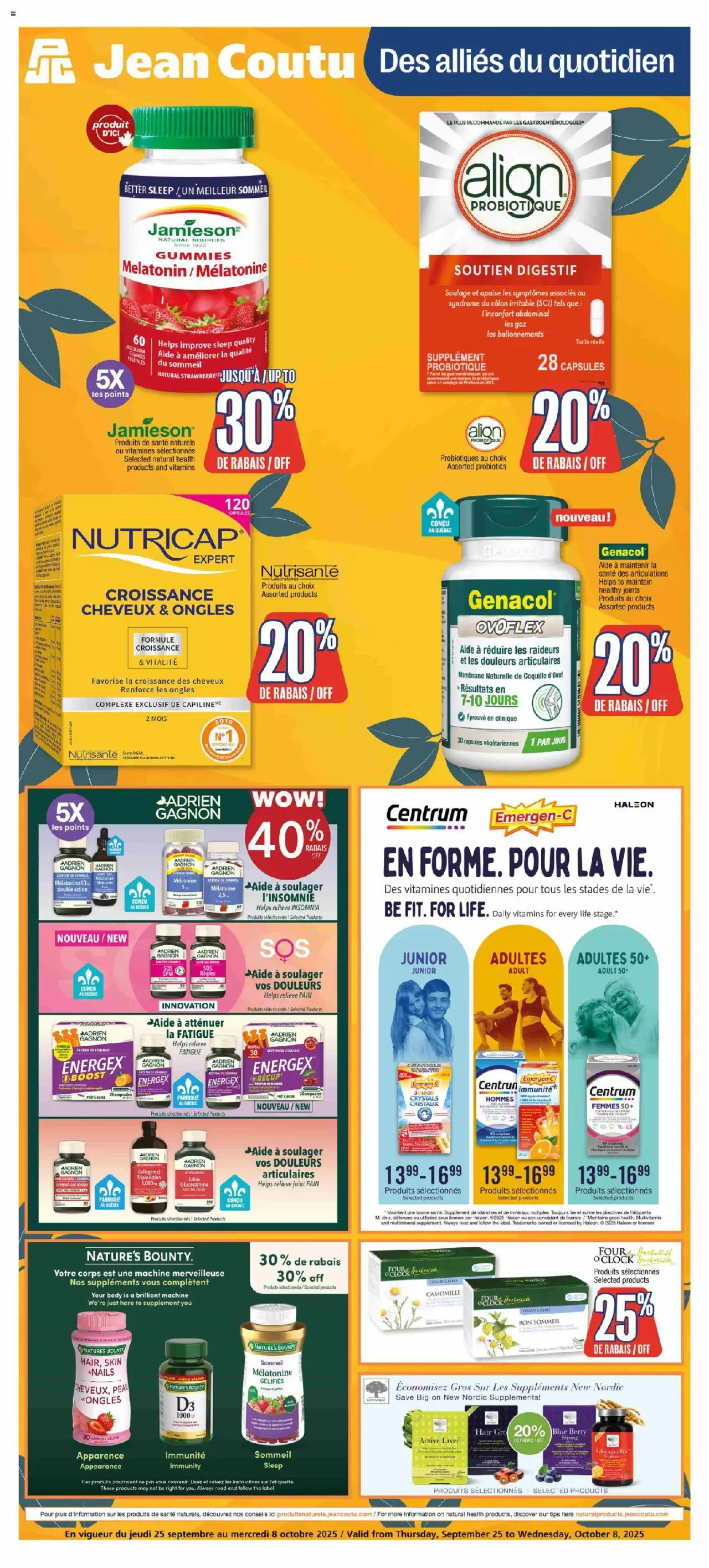 Jean Coutu flyer valid from Sep 25, 2025 - page number 1