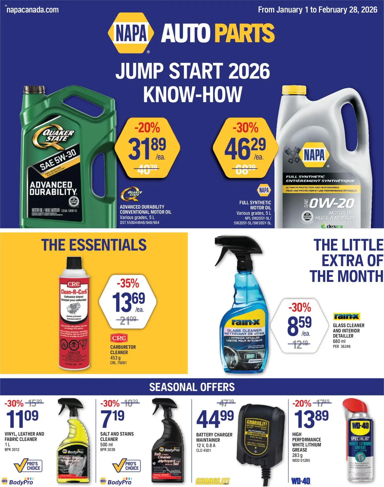 Preview of leaflet Weekly Flyer from shop NAPA Auto Parts is valid from Jan 01, 2026