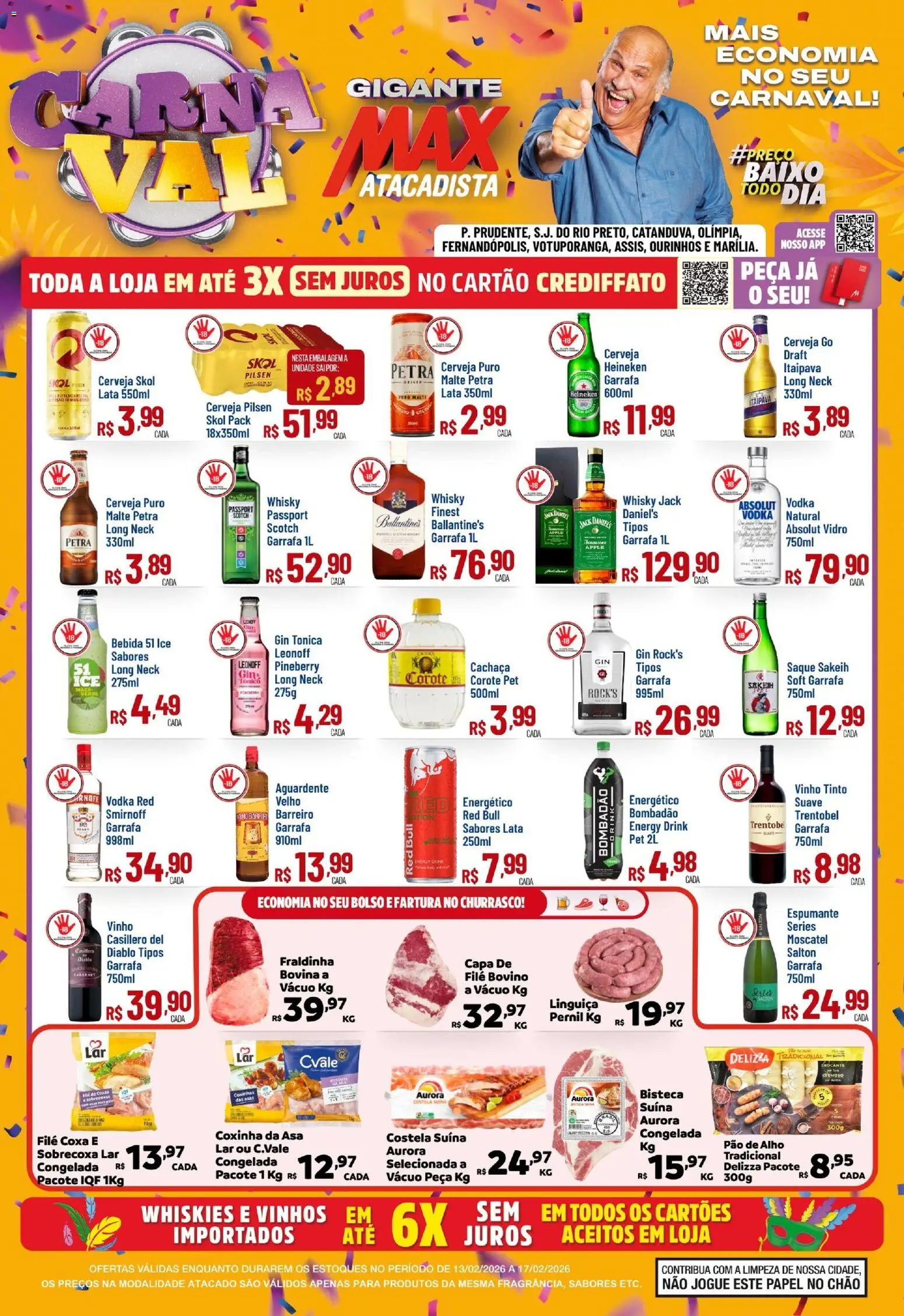 Pré-Visualização do folheto "Ofertas Carnaval" da loja Max Atacadista válido a partir de 13/02/2026