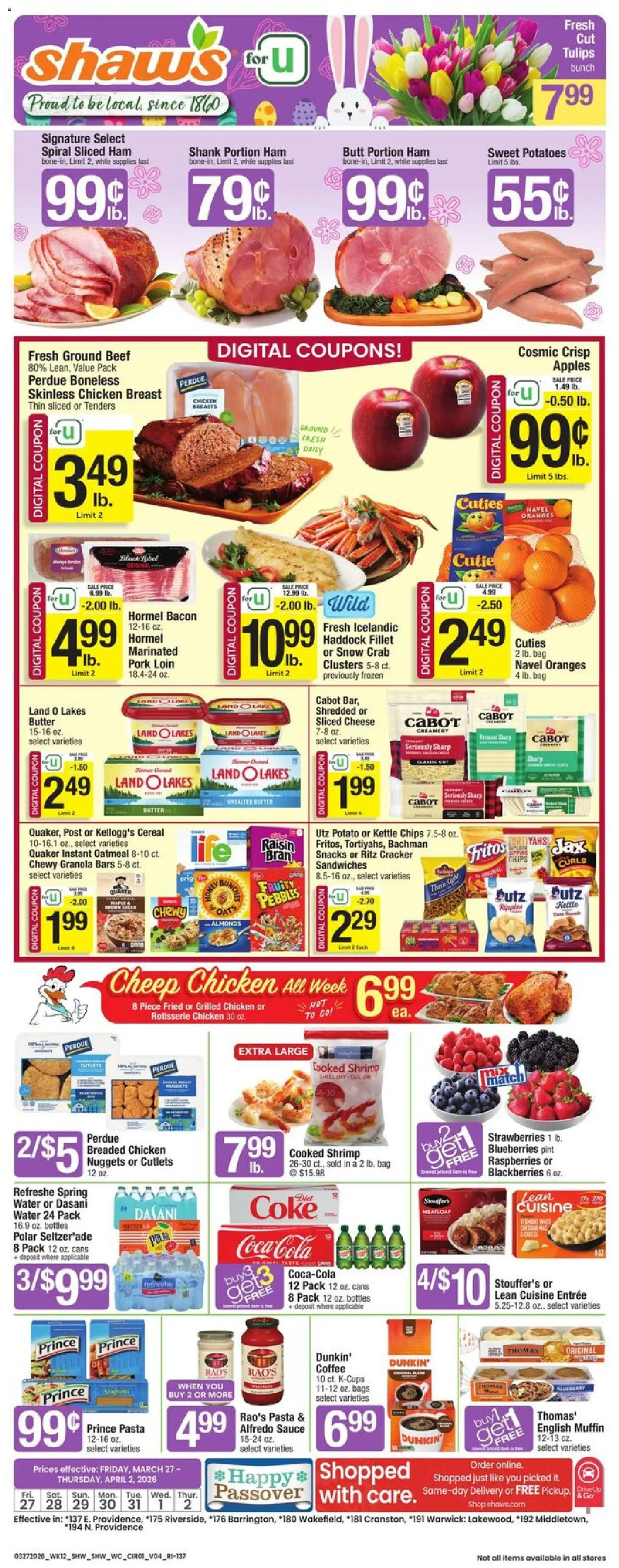 Ad Preview of Shaw's Shaw's Weekly Ad - RI from 03/27/2026