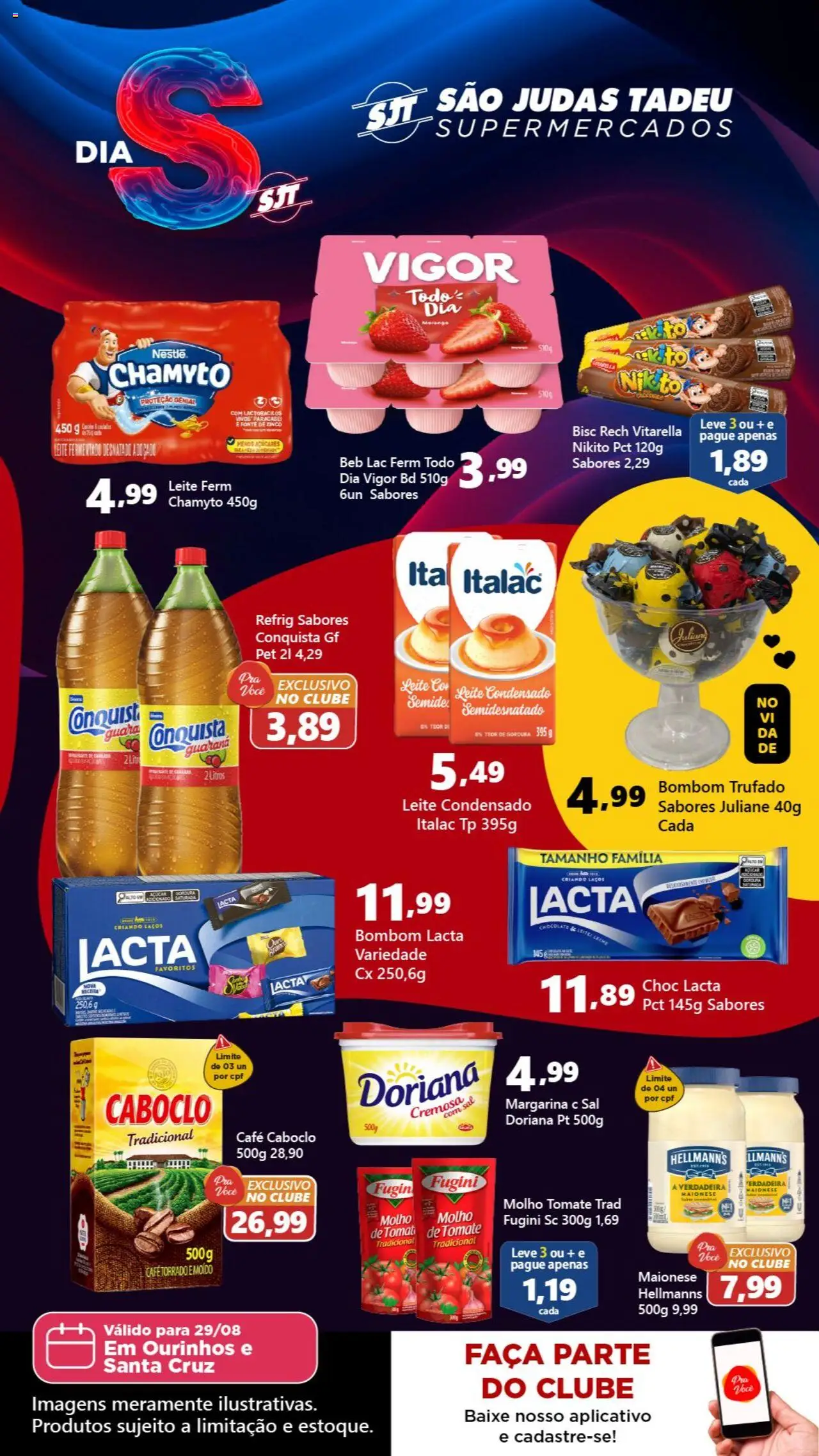 São Judas Tadeu folheto "Ofertas da semana" válido a partir de 29/08/2025 - número de página 1 - Leite condensado, Leite, Tomate, Açúcar, Bombom, Guaraná, Leite fermentado, Faca