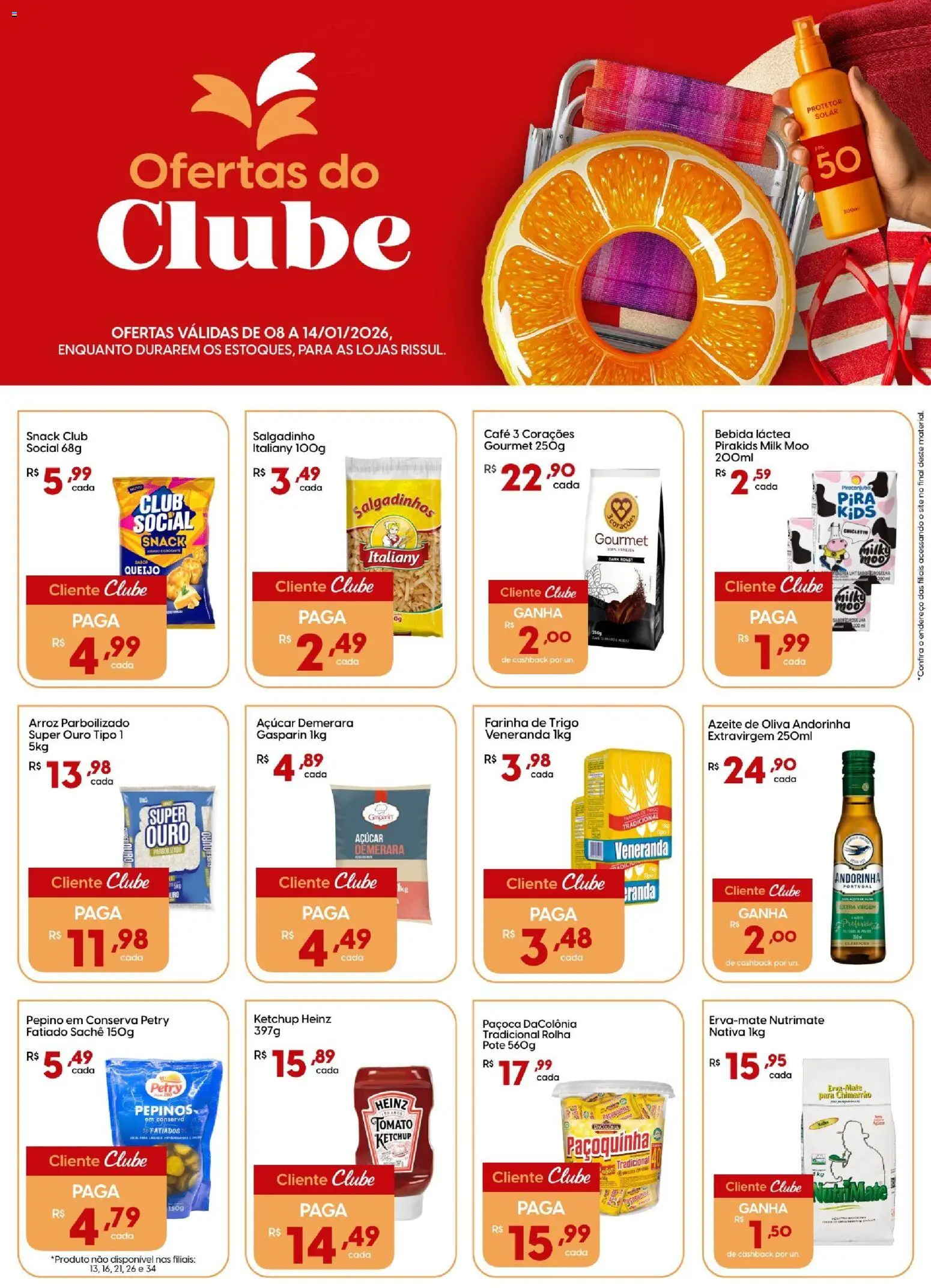 Pré-Visualização do folheto "Ofertas Especial Clube" da loja Rissul válido a partir de 08/01/2026