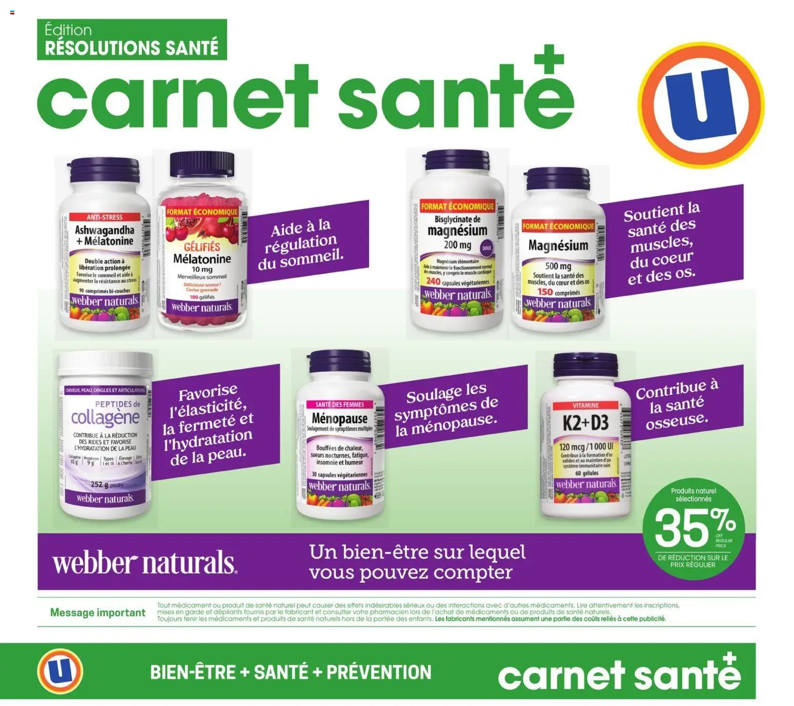 Preview of leaflet Carnet santé from shop Uniprix is valid from Feb 19, 2026