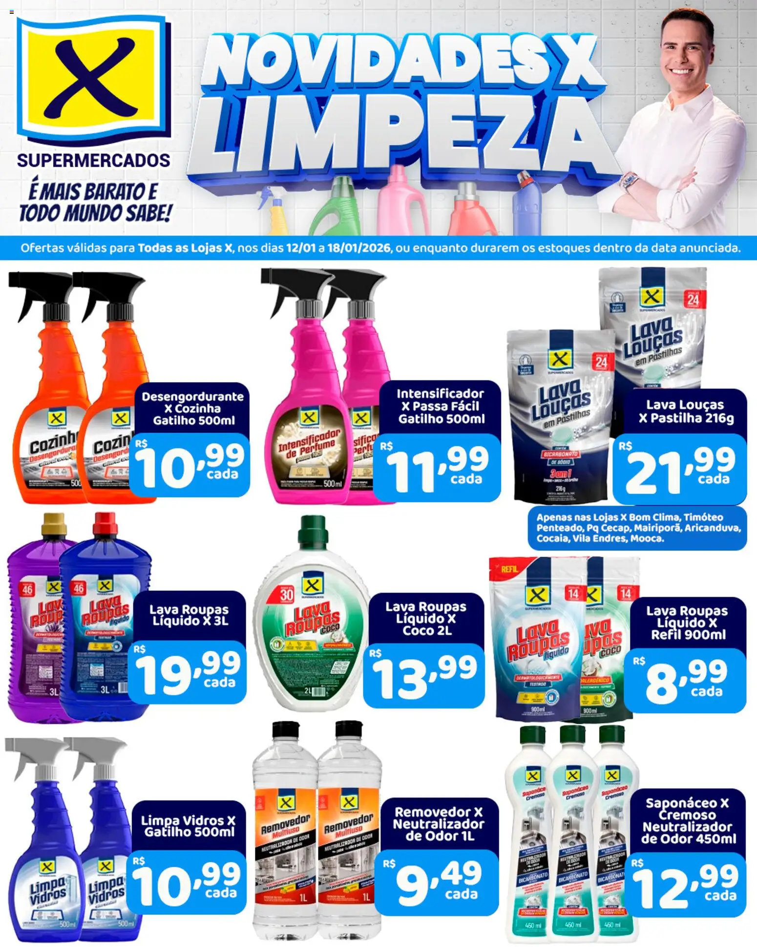 Pré-Visualização do folheto "Ofertas Novidades " da loja X Supermercados válido a partir de 12/01/2026