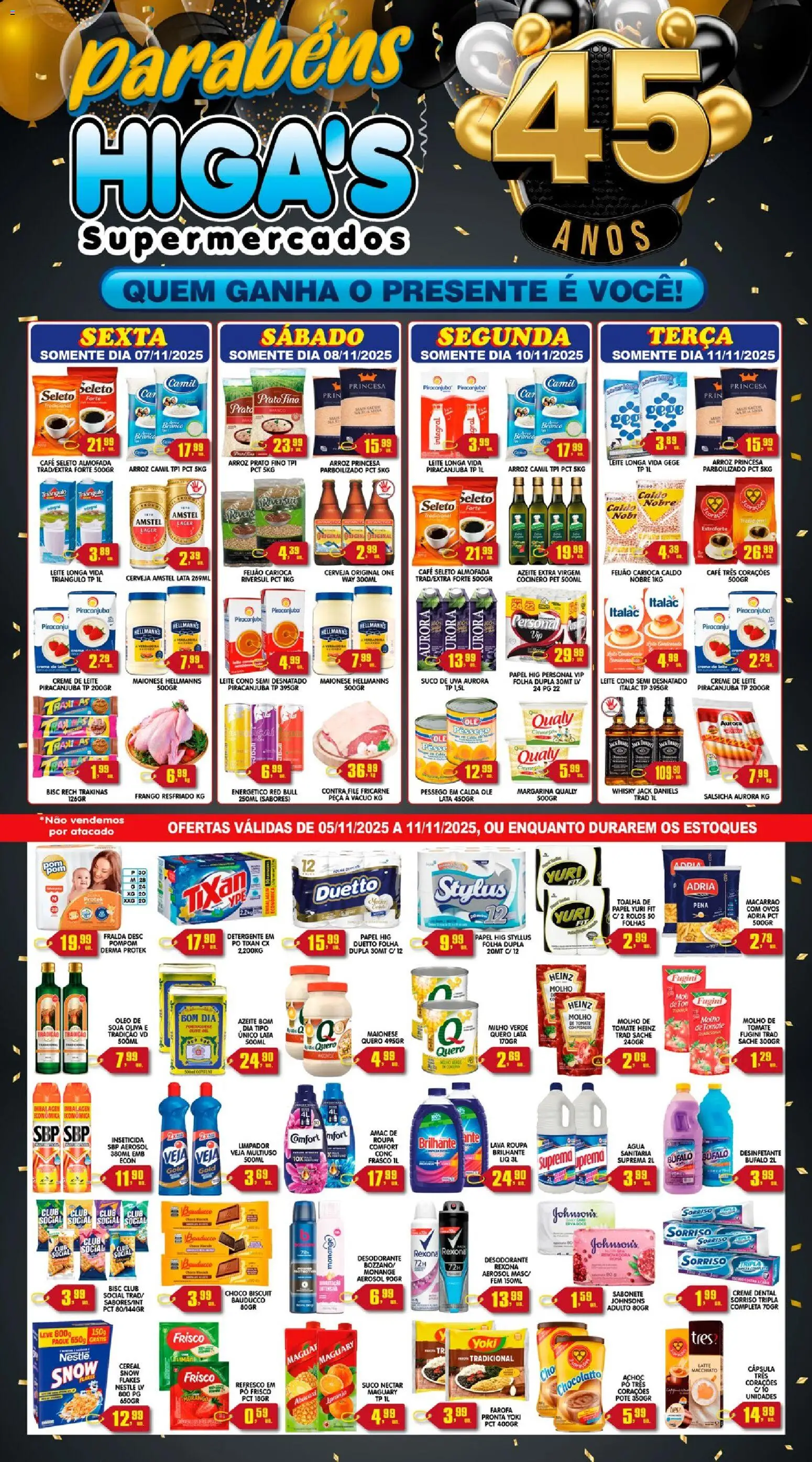 Pré-Visualização do folheto "Ofertas da semana" da loja Higa's Supermercado válido a partir de 05/11/2025