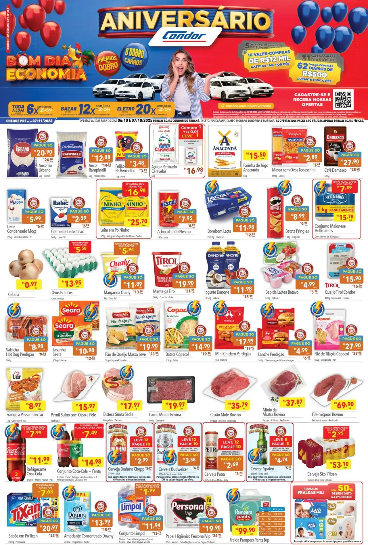 Supermercados Condor folheto "Ofertas Bom Dia Economia" válido a partir de 06/10/2025 - número de página 1