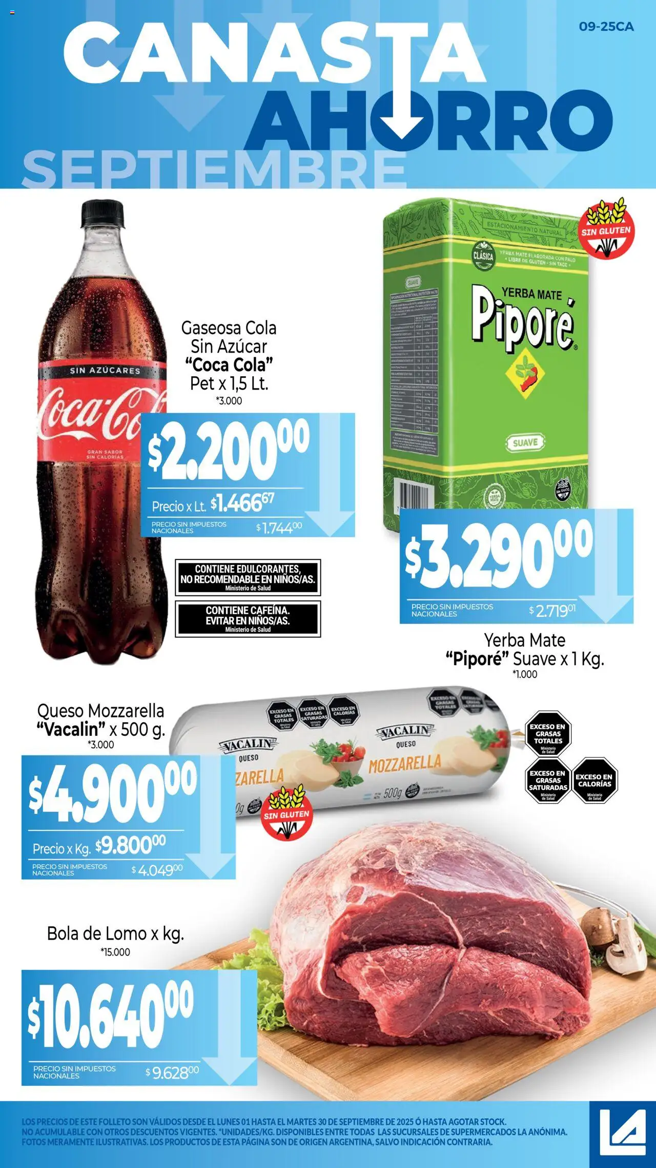 La Anonima Canasta Ahorro del 01/09/2025 Online