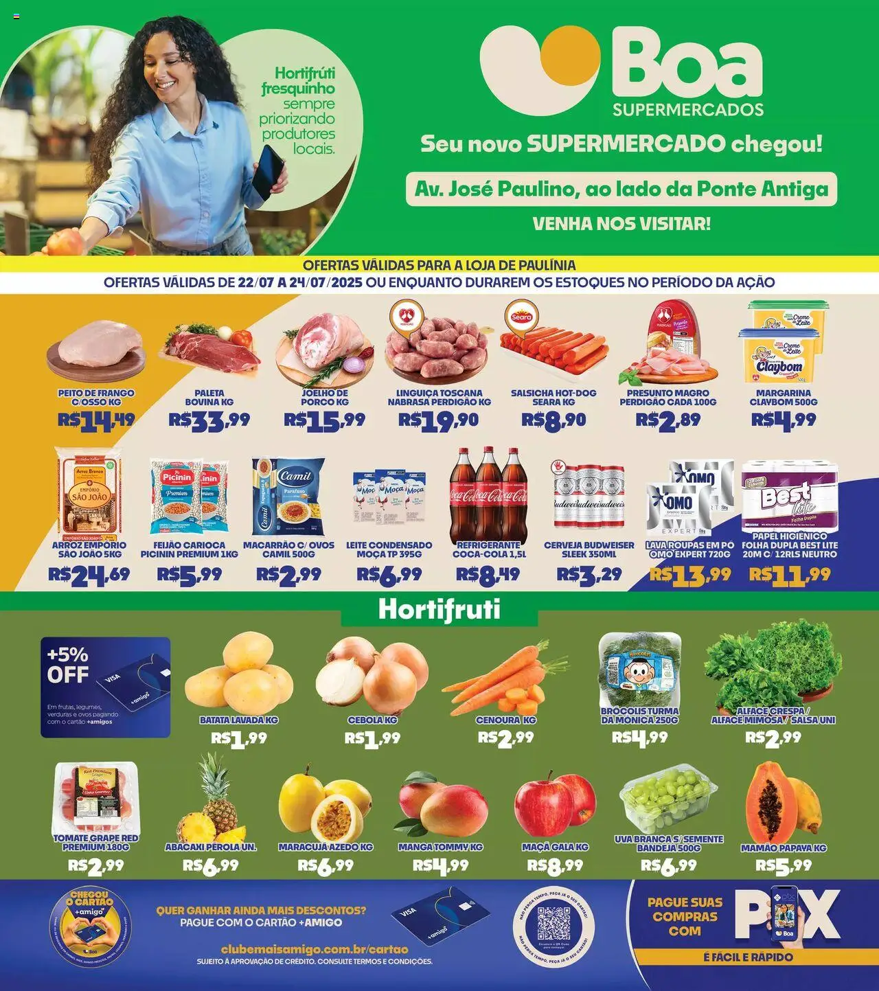 Boa Supermercados folheto "Ofertas da semana" válido a partir de 22/07/2025 - número de página 1 - Espaguete, Pó, Ovos, Presunto, Arroz, Macarrão, Cenoura, Perca