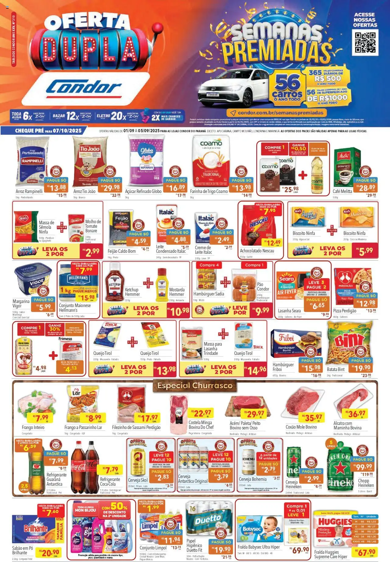 Supermercados Condor folheto "Ofertas Dupla" válido a partir de 01/09/2025 - número de página 1