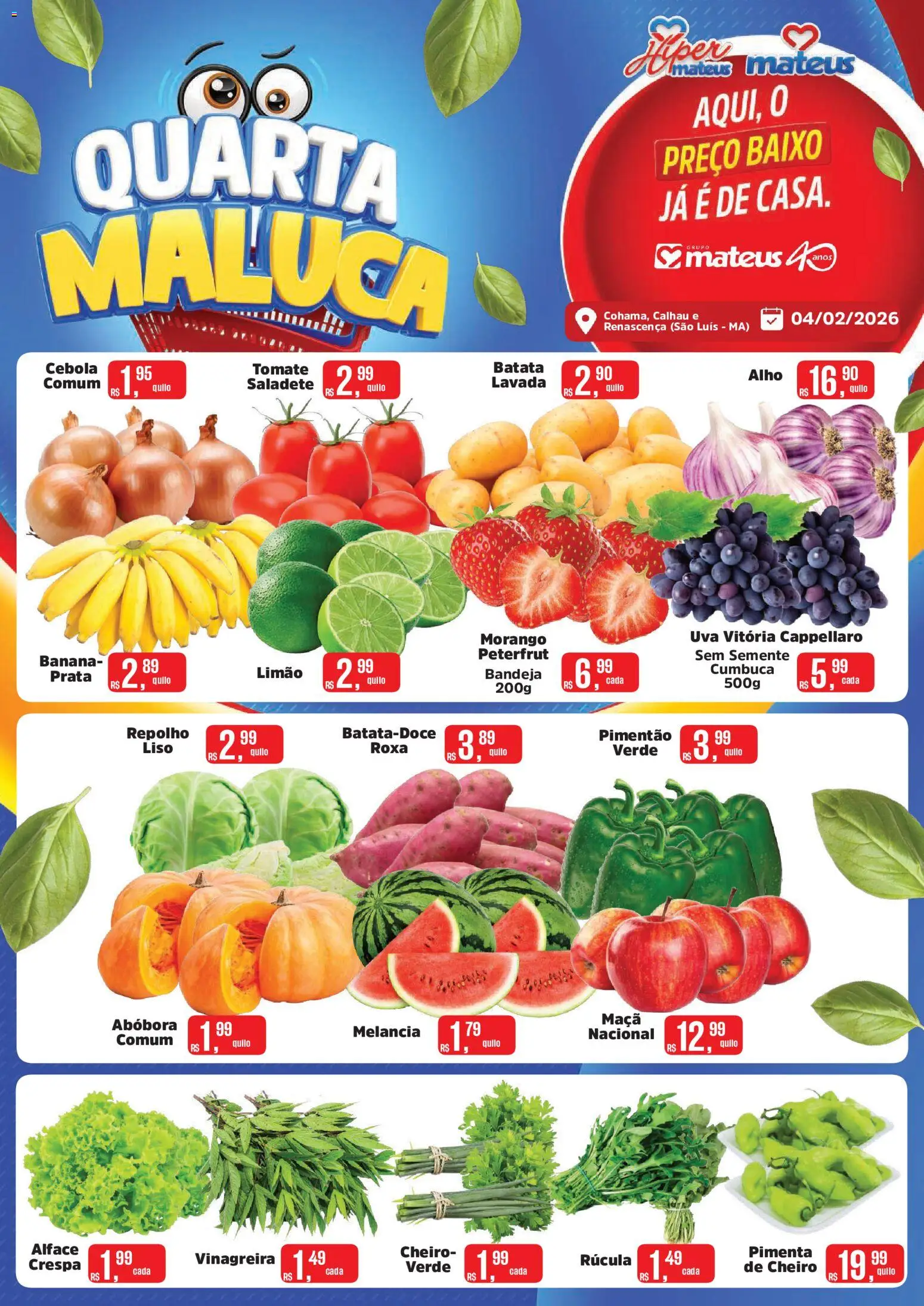 Pré-Visualização do folheto "Ofertas do Dia" da loja Mateus válido a partir de 04/02/2026