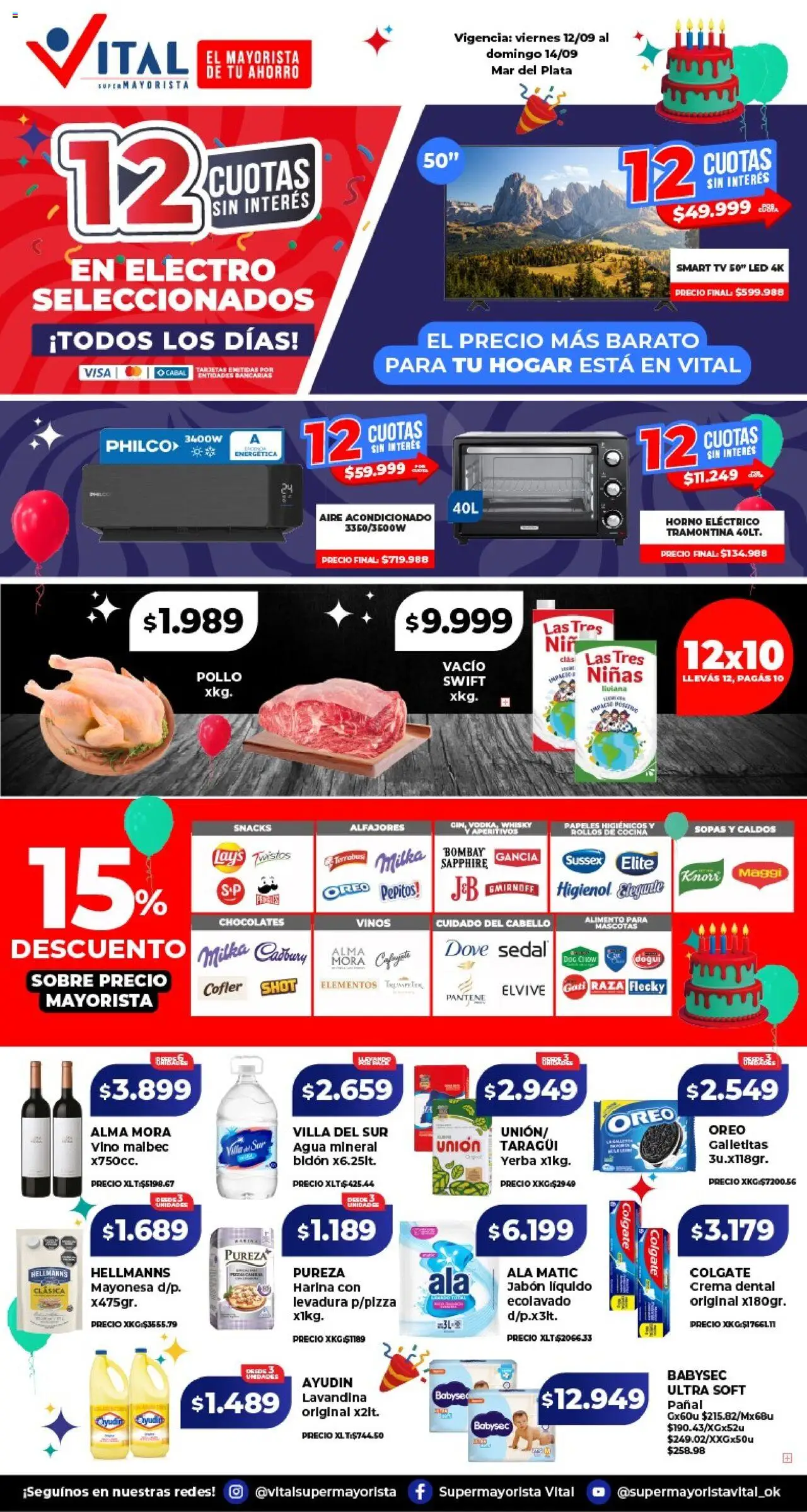 Vital Ofertas fin de semana - Mar del Plata del 12/09/2025 >> Catálogo