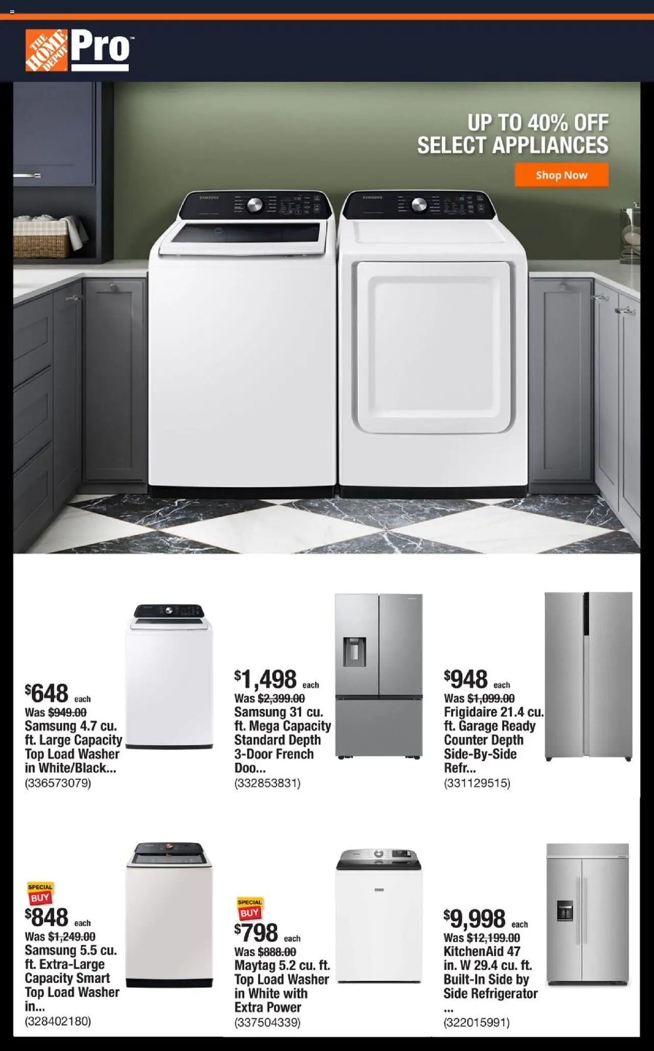 Home Depot Shop Pro Ad - FL from 10/13/2025 - Flyer - Page number 1