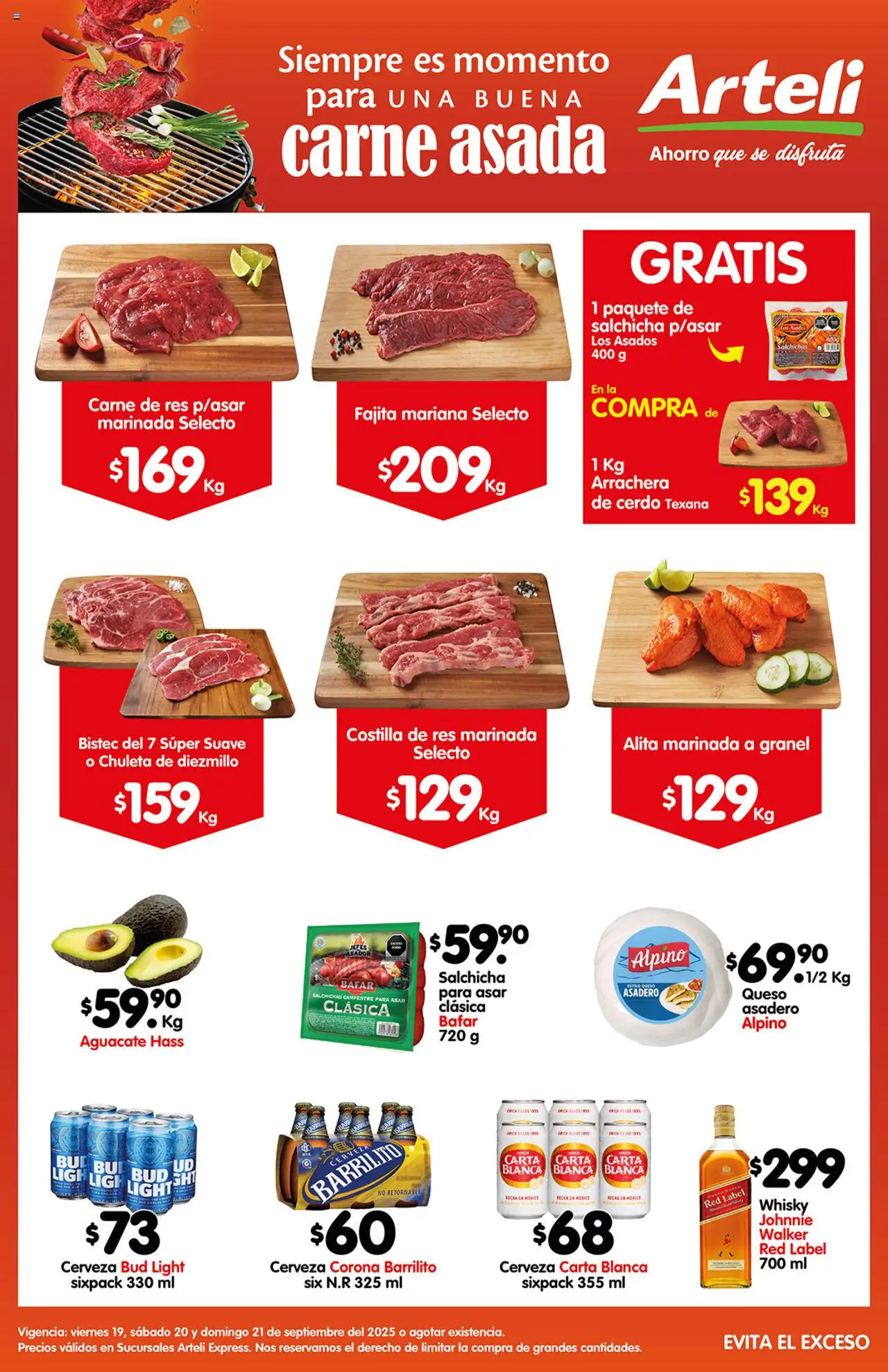 Folleto Express Carnes & Cortes Arteli y sus promociones válidas desde el 19/09/2025 - Número de página 1