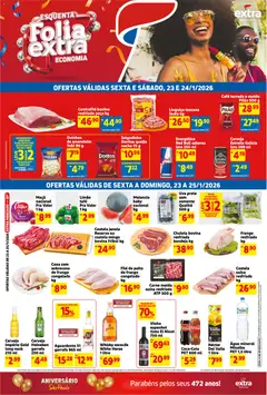 Pré-Visualização do folheto "Ofertas de Mercado Fim de Semana" da loja Extra válido a partir de 23/01/2026