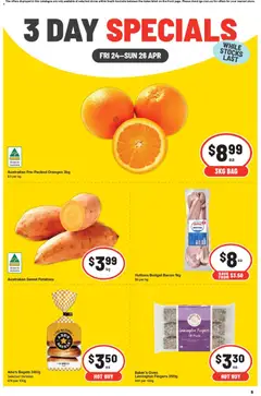 Preview of catalogue IGA 3 Day Specials SA from shop IGA valid 24/04/2026