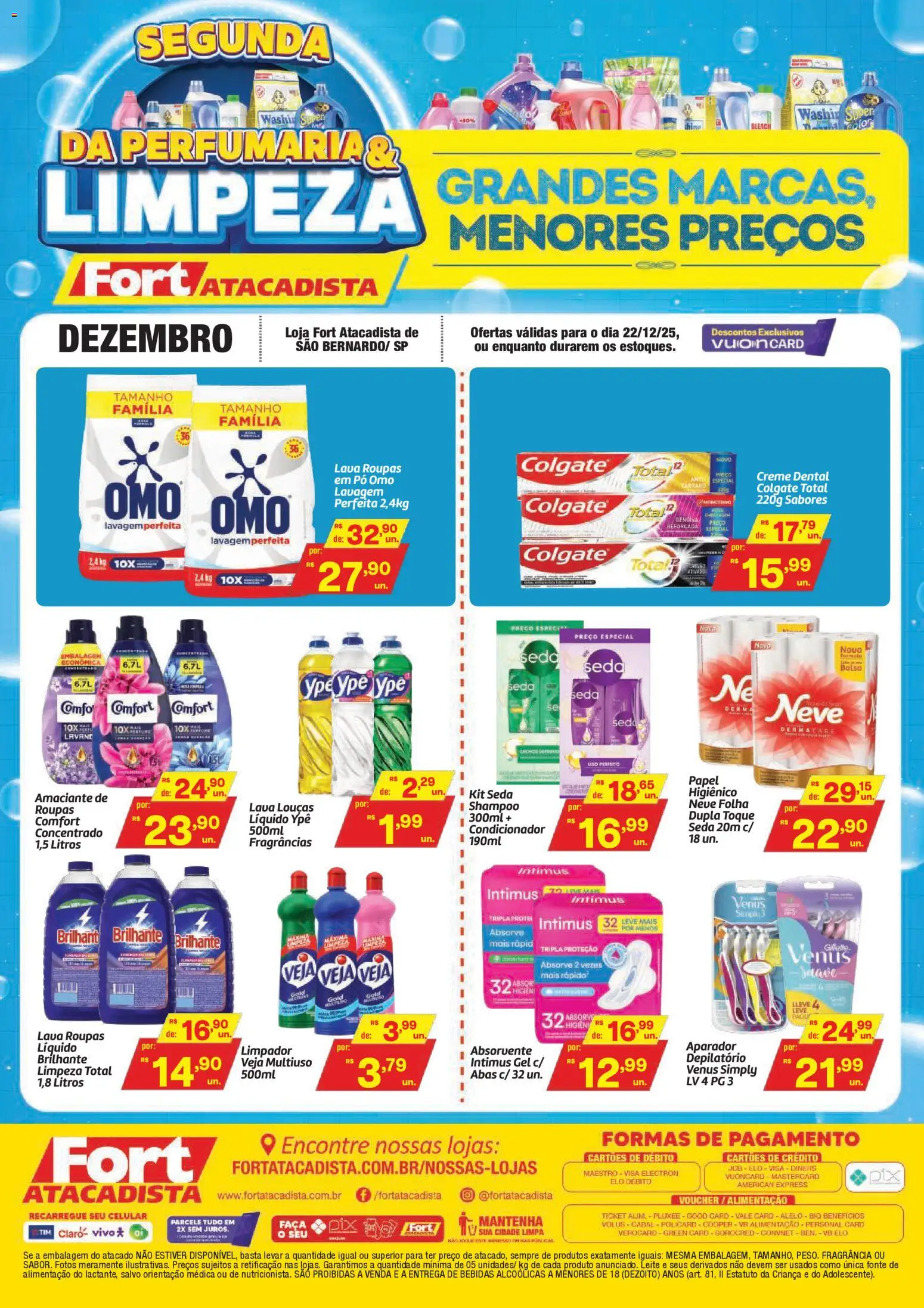 Pré-Visualização do folheto "Ofertas Perfumaria e Limpeza" da loja Fort Atacadista válido a partir de 22/12/2025