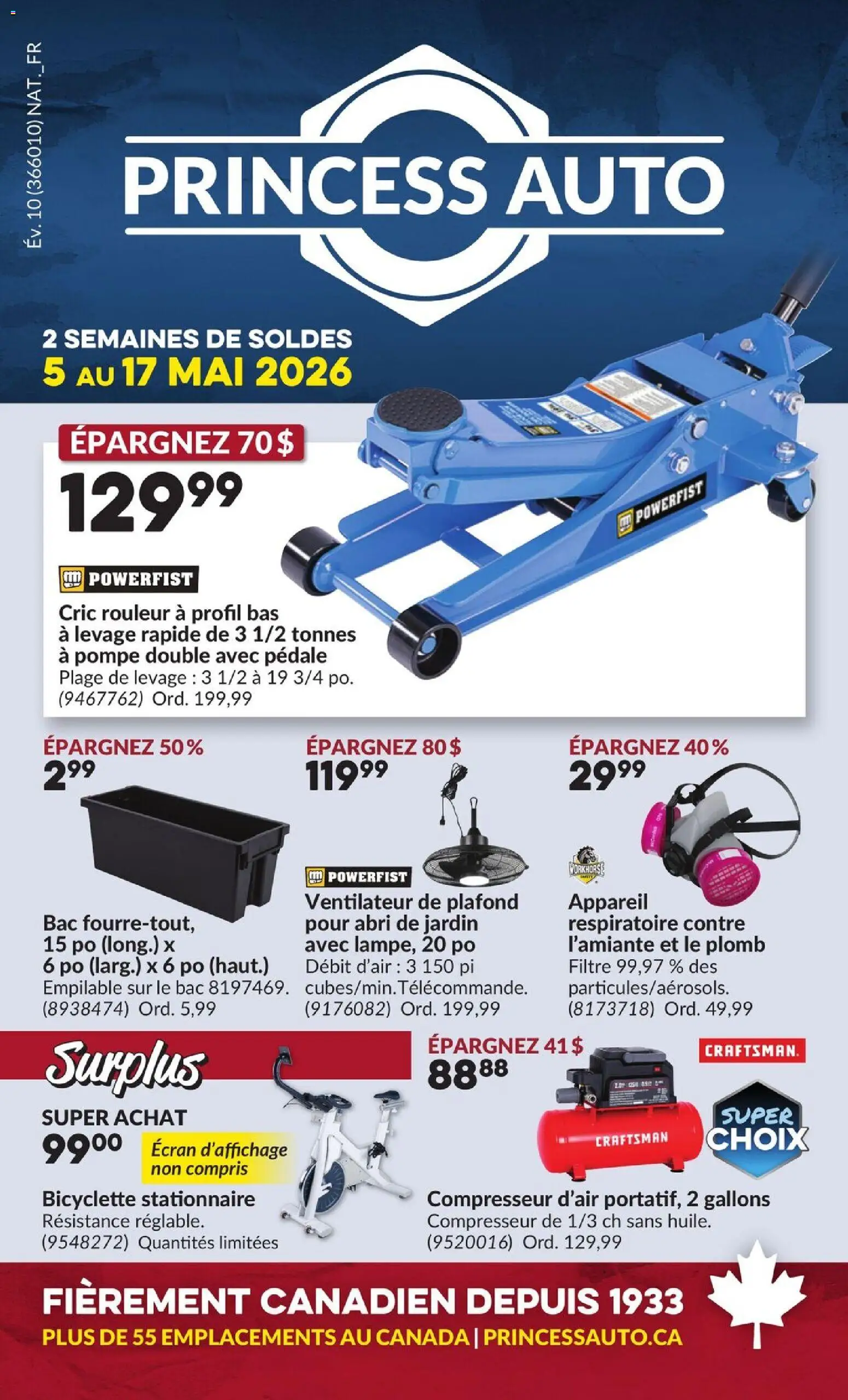 Preview of leaflet Princess Auto circulaire - 2 Semaines de Soldes ! from shop Princess Auto is valid from May 05, 2026