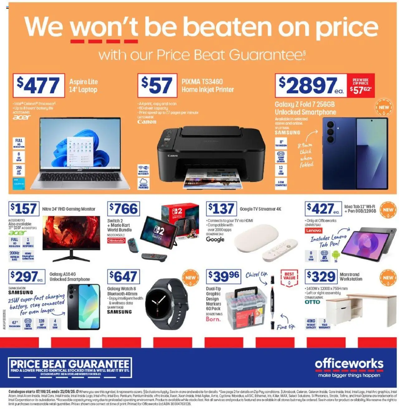 Officeworks catalogue valid from 07/08/2025 - page 1