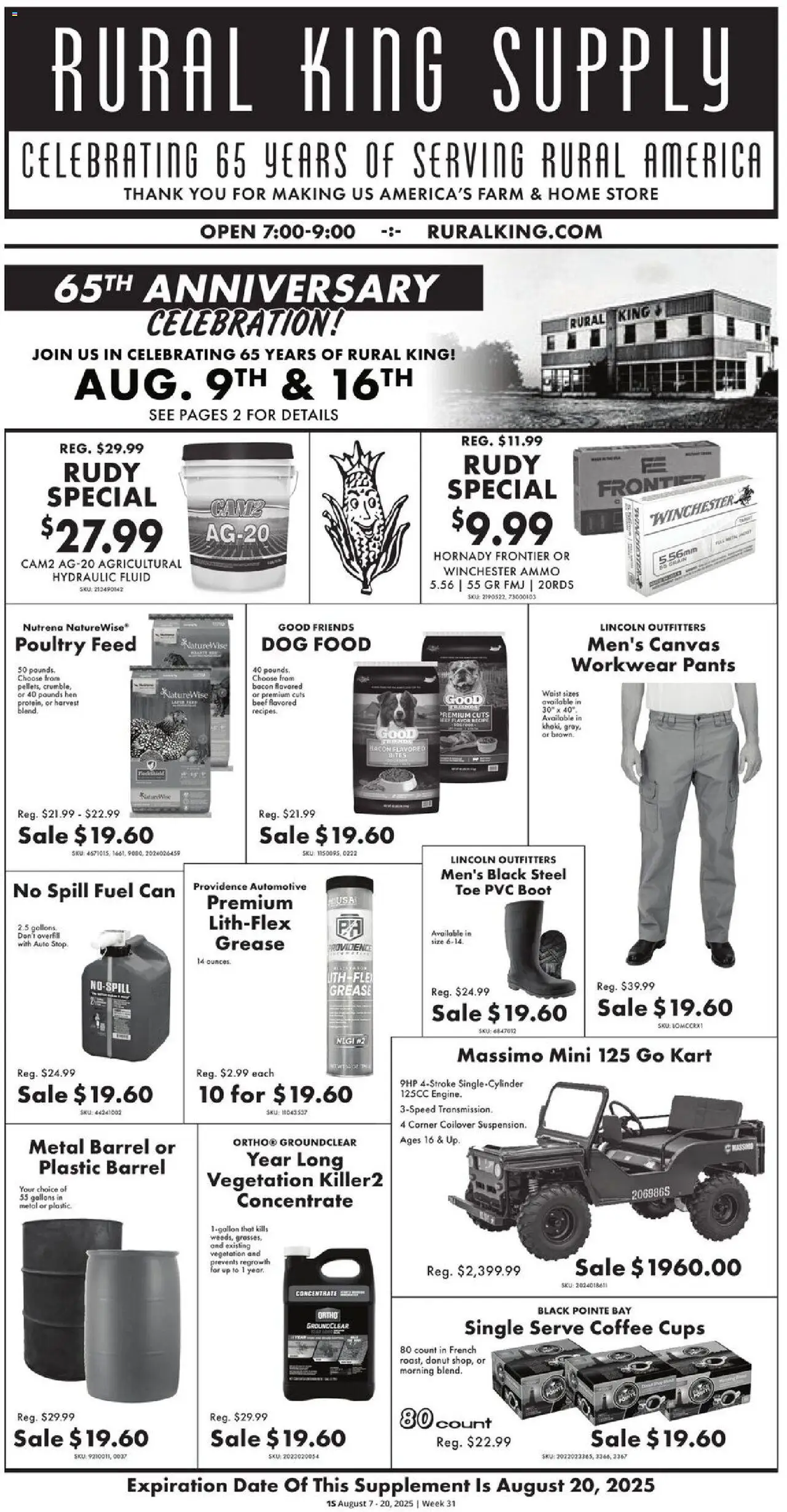 Rural King Weekly Ad from 08/07/2025 - Flyer - Page number 1