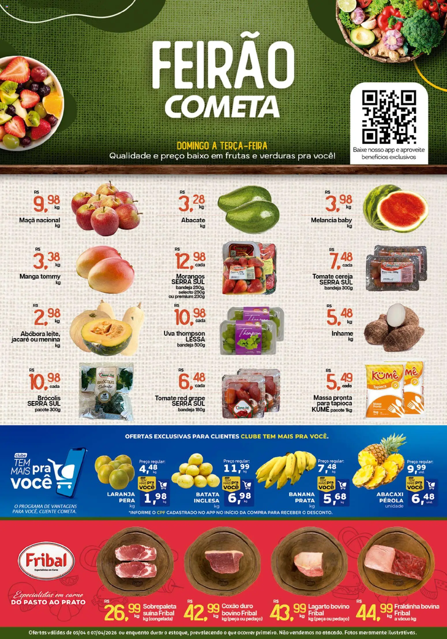 Pré-Visualização do folheto "Cometa Supermercados ofertas Feirão" da loja Cometa Supermercados válido a partir de 05/04/2026