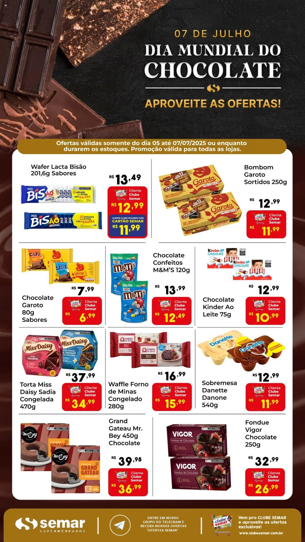 Semar Supermercado folheto "Ofertas Dia Mundial do Chocolate" válido a partir de 05/07/2025 - número de página 1