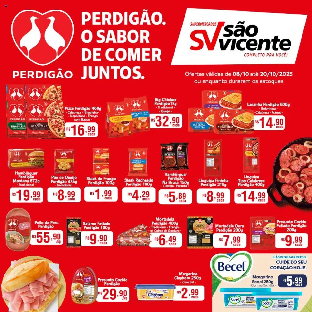 Supermercados São Vicente folheto "Ofertas Perdigão" válido a partir de 08/10/2025 - número de página 1