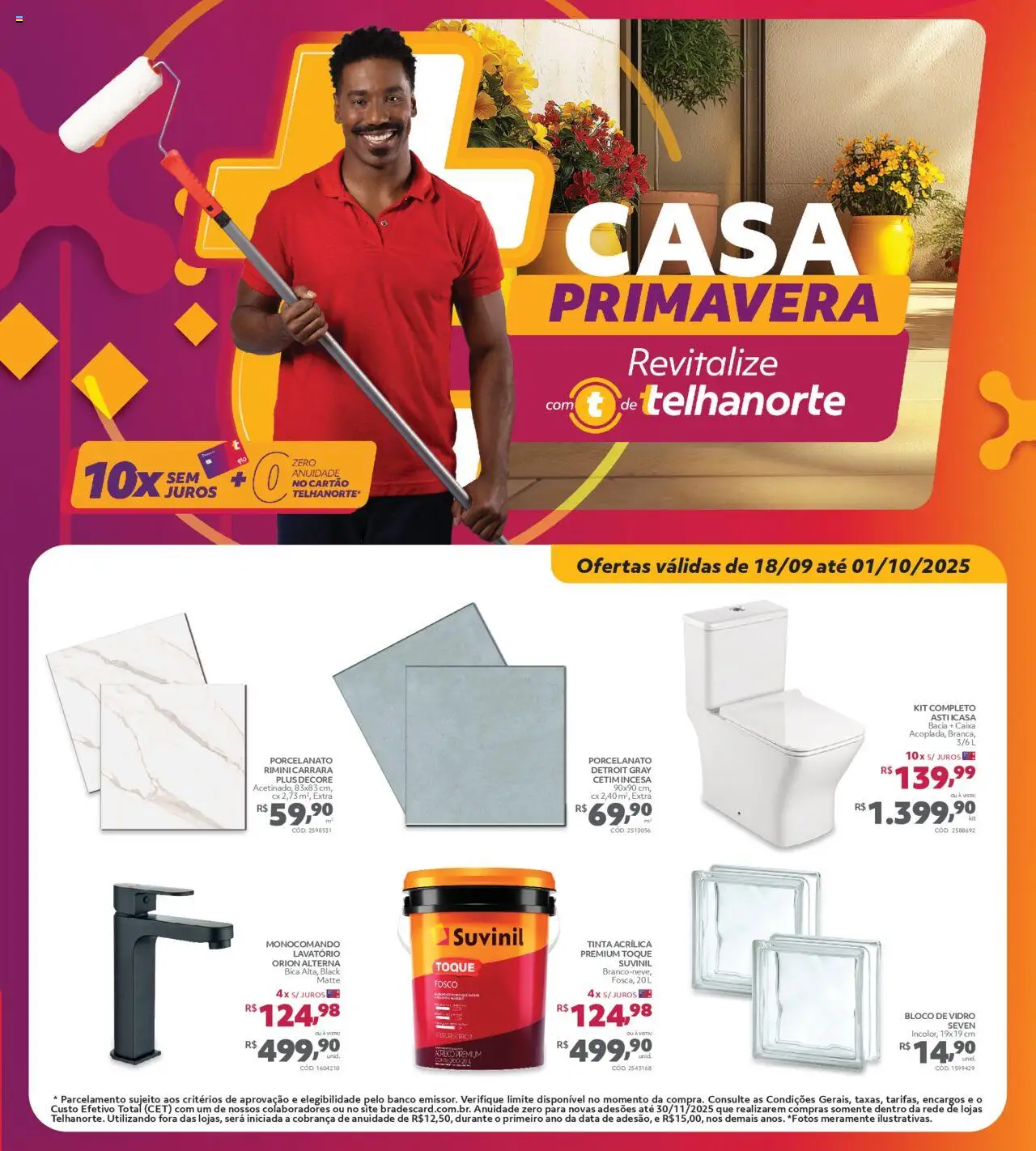 Telhanorte folheto "Ofertas Casa Primavera" válido a partir de 18/09/2025 - número de página 1