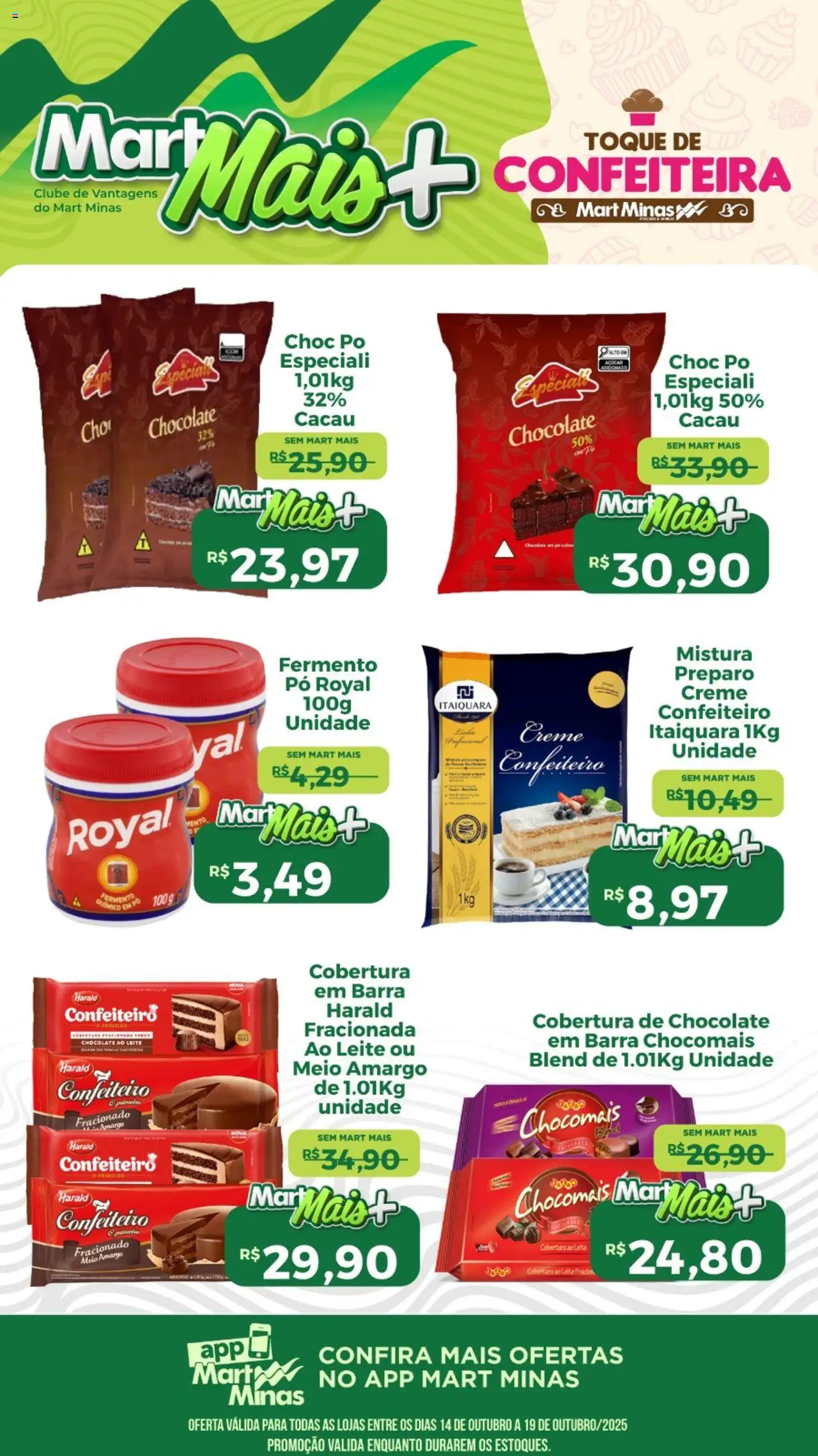Mart Minas folheto "Ofertas de confeitaria" válido a partir de 14/10/2025 - número de página 1