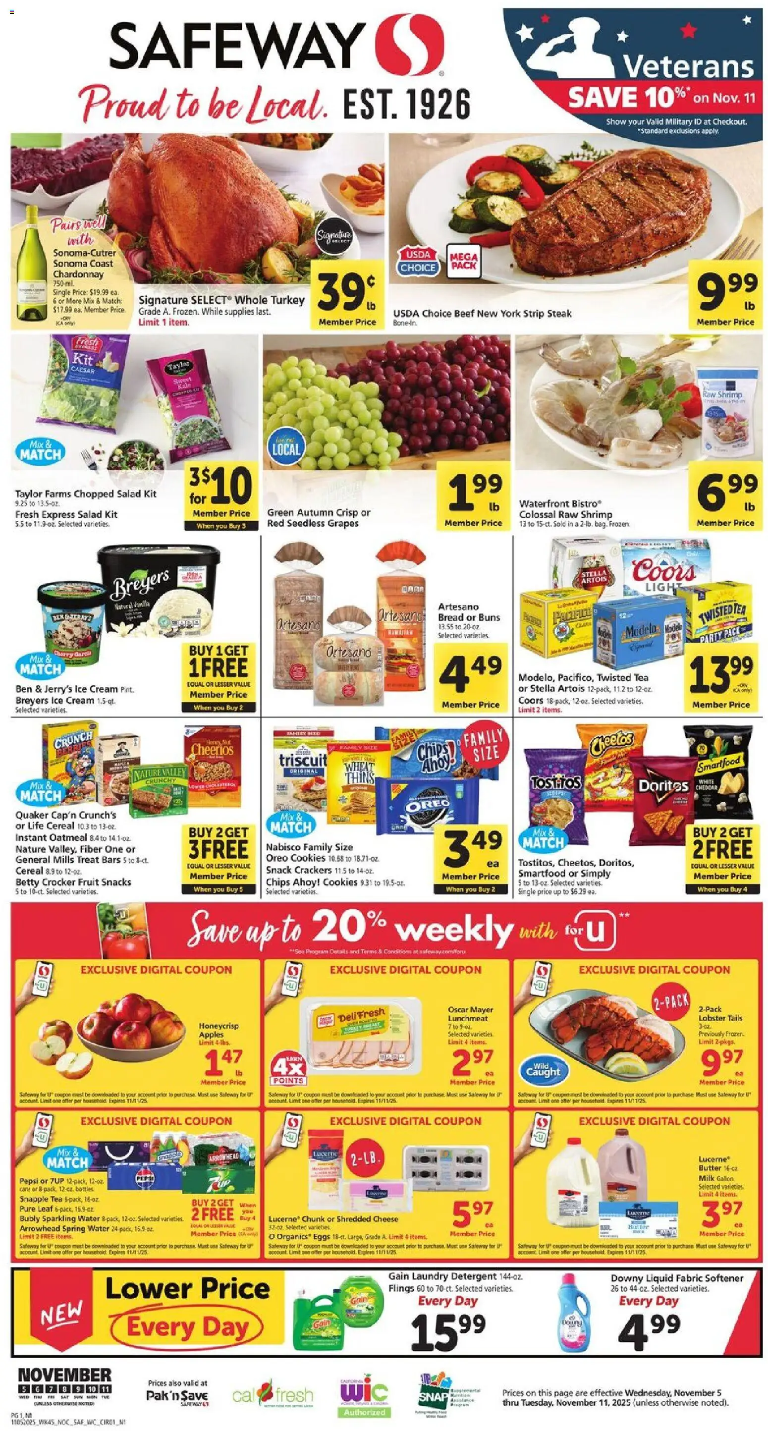 Ad Preview of Safeway Weekly Ad from 11/05/2025