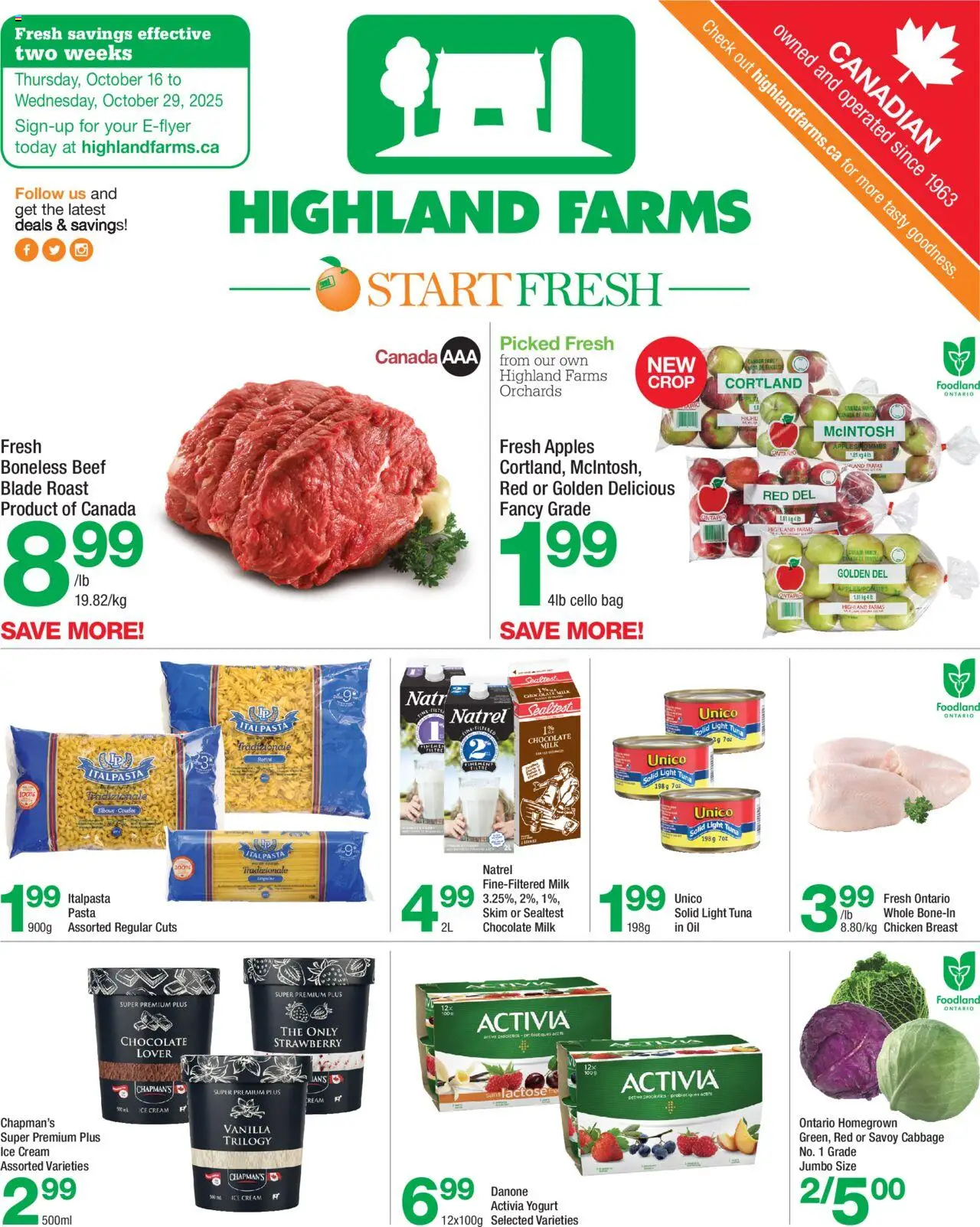 Highland Farms flyer valid from Oct 16, 2025 - page number 1