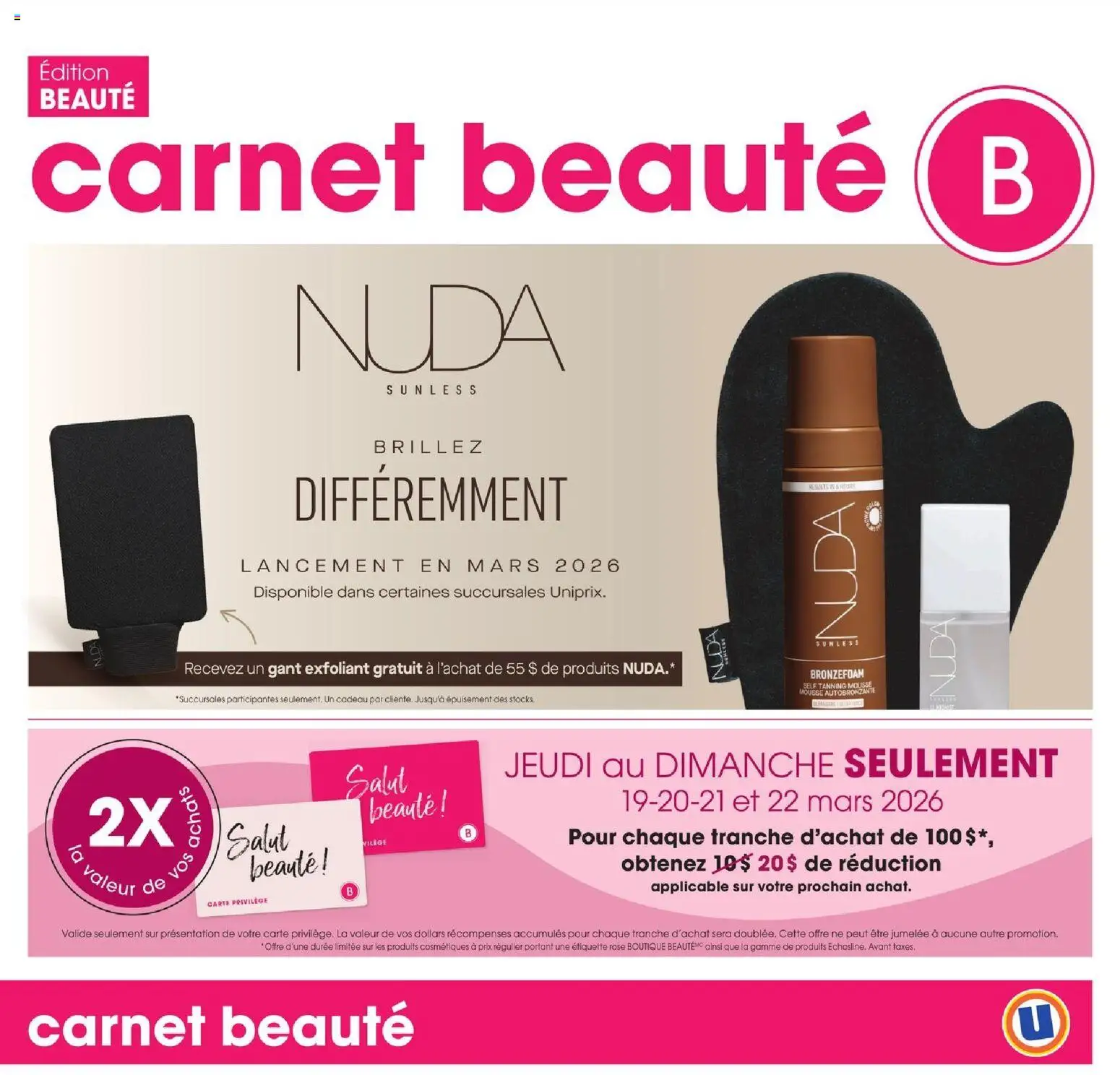 Preview of leaflet Uniprix - Carnet Beauté from shop Uniprix is valid from Mar 19, 2026