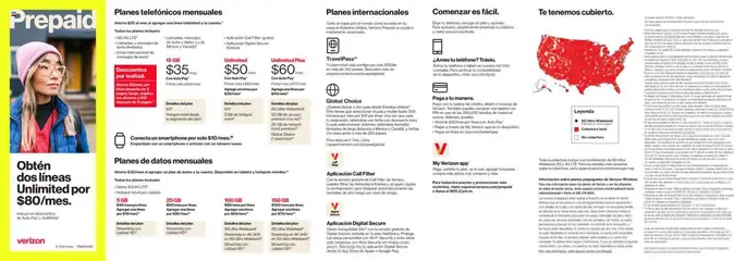 Ad Preview of Verizon Prepaid Brochure - Spanish from 11/01/2024