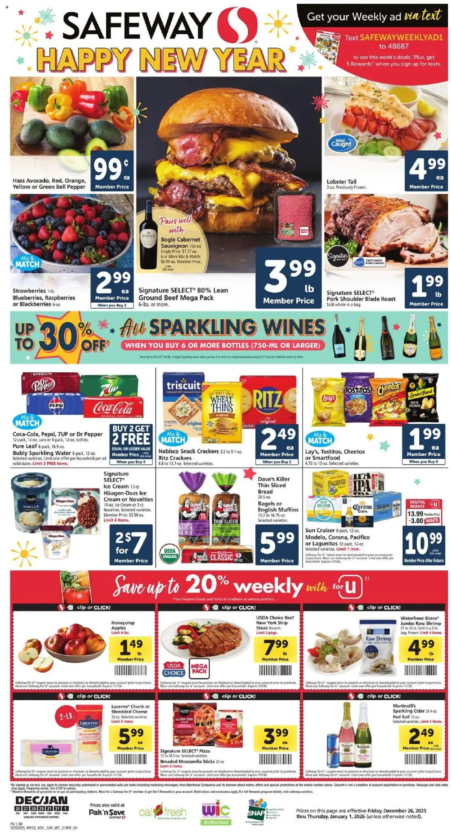 Ad Preview of Safeway Weekly Ad from 12/26/2025