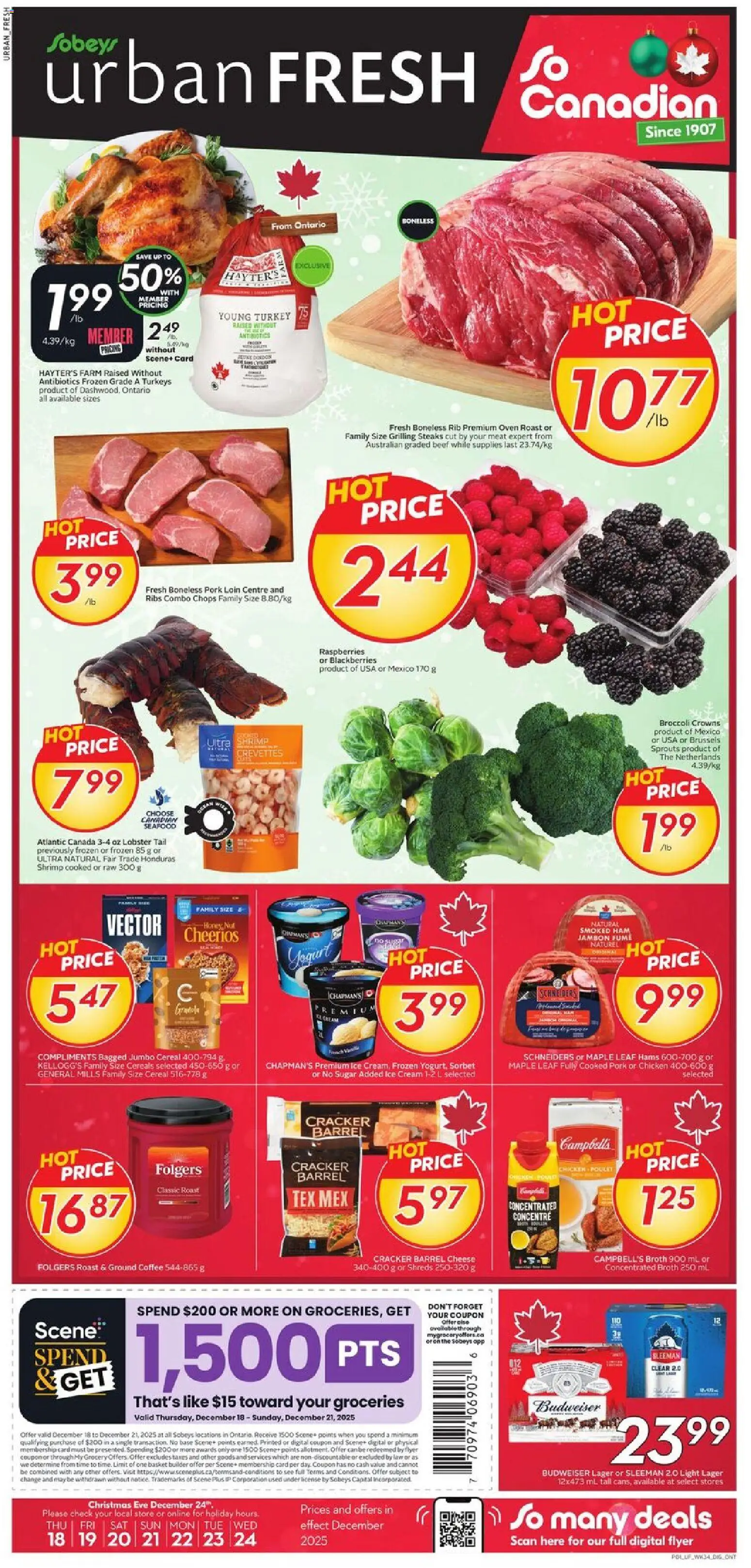 Preview of leaflet Weekly Flyer - Urban Fresh from shop Sobeys is valid from Dec 18, 2025