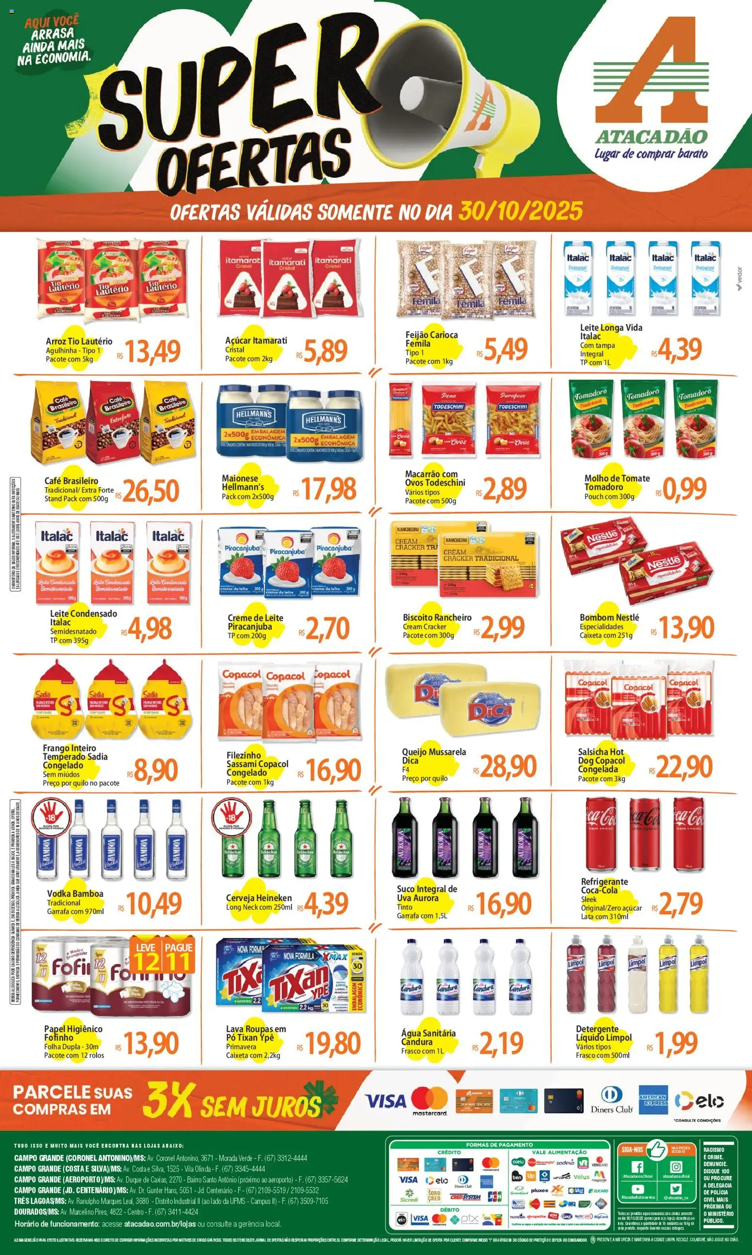 Pré-Visualização do folheto "Ofertas - MS" da loja Atacadão válido a partir de 30/10/2025