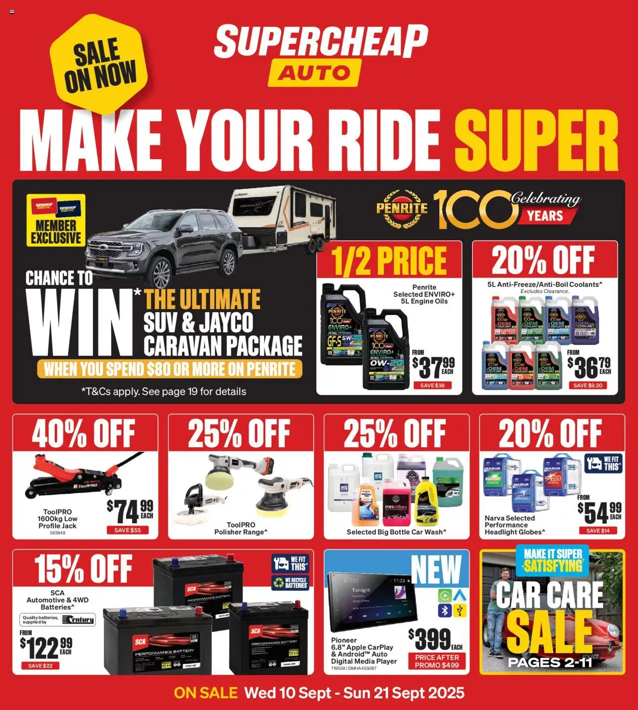 Preview of catalogue Catalogue from shop Supercheap Auto valid 10/09/2025 - Battery, Digital, Ipod, Player