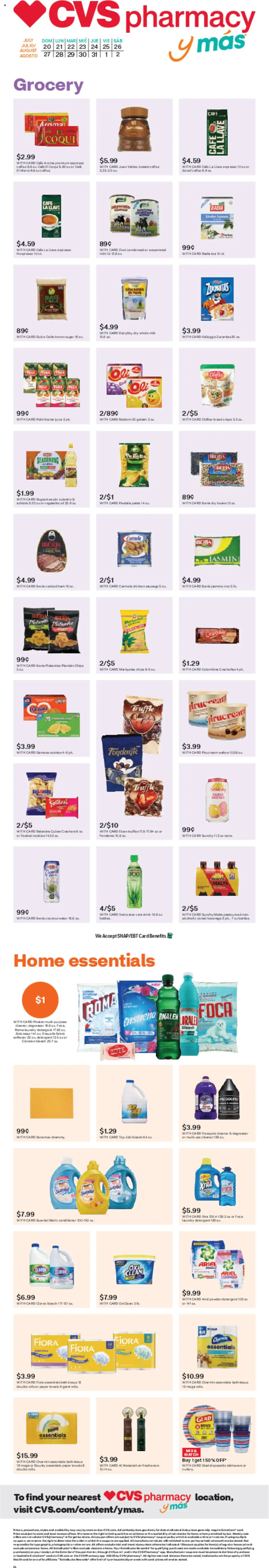 CVS Weekly Ad from 07/20/2025 - Flyer, Circular this week - Page number 1