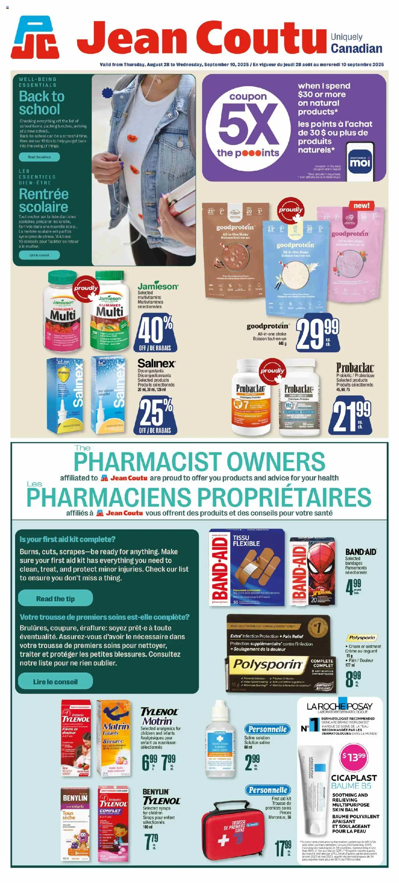 Jean Coutu flyer valid from Aug 28, 2025 - page number 1