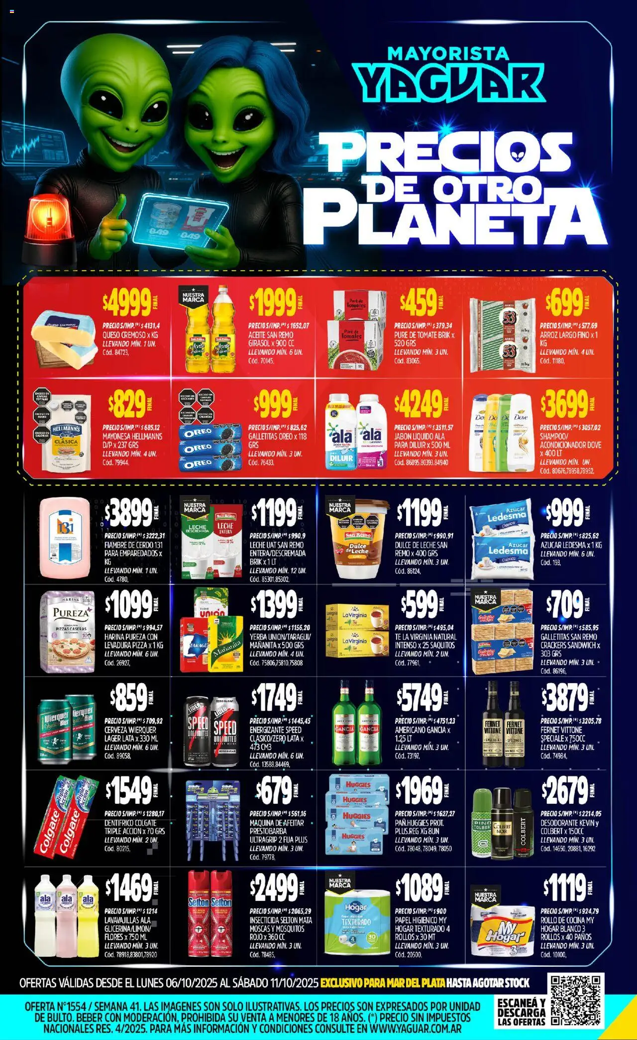 Yaguar Mar del Plata del 06/10/2025 Online - Tomates, Arroz, Lavavajillas, Galletitas, Mayonesa, Acondicionador, Pure de Tomate, Puré