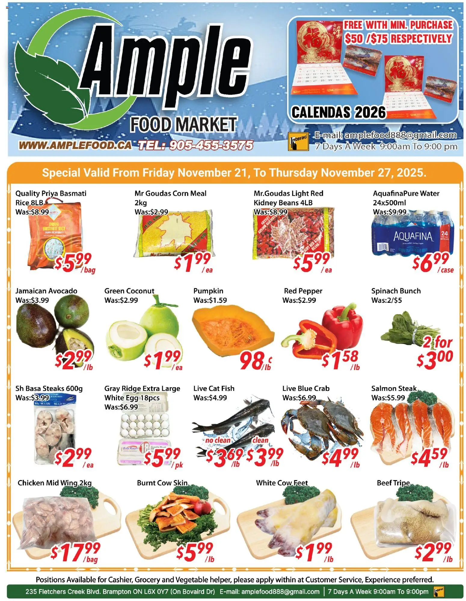Preview of leaflet Weekly flyer / circulaire from shop Ample Food Market is valid from Nov 21, 2025