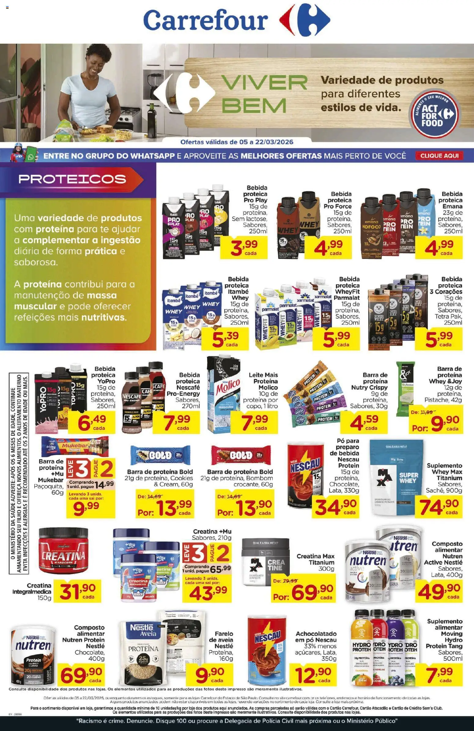 Pré-Visualização do folheto "Carrefour ofertas Viver Bem" da loja Carrefour válido a partir de 05/03/2026