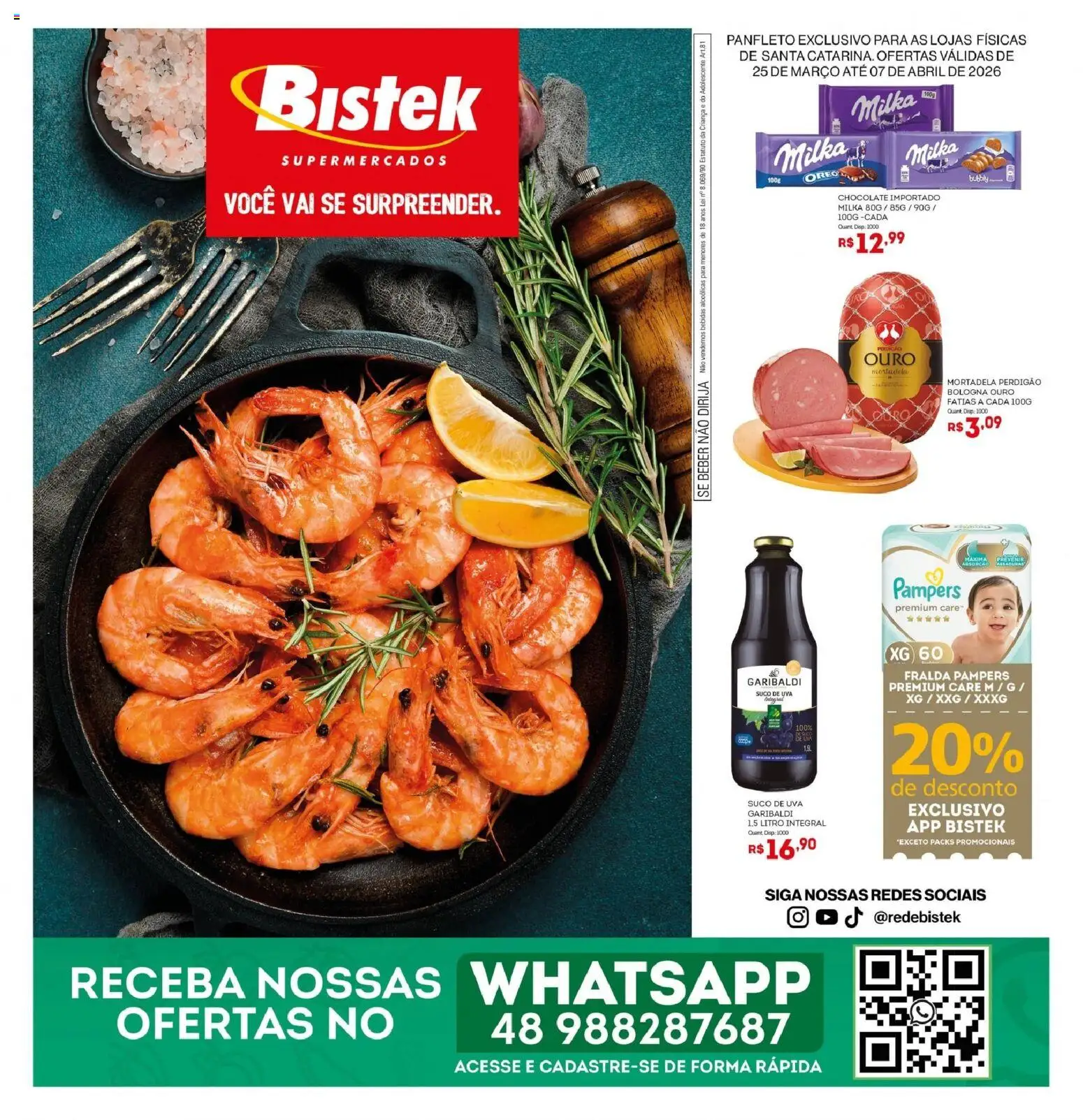 Pré-Visualização do folheto "Bistek Supermercados ofertas Quinzenal" da loja Bistek Supermercados válido a partir de 25/03/2026
