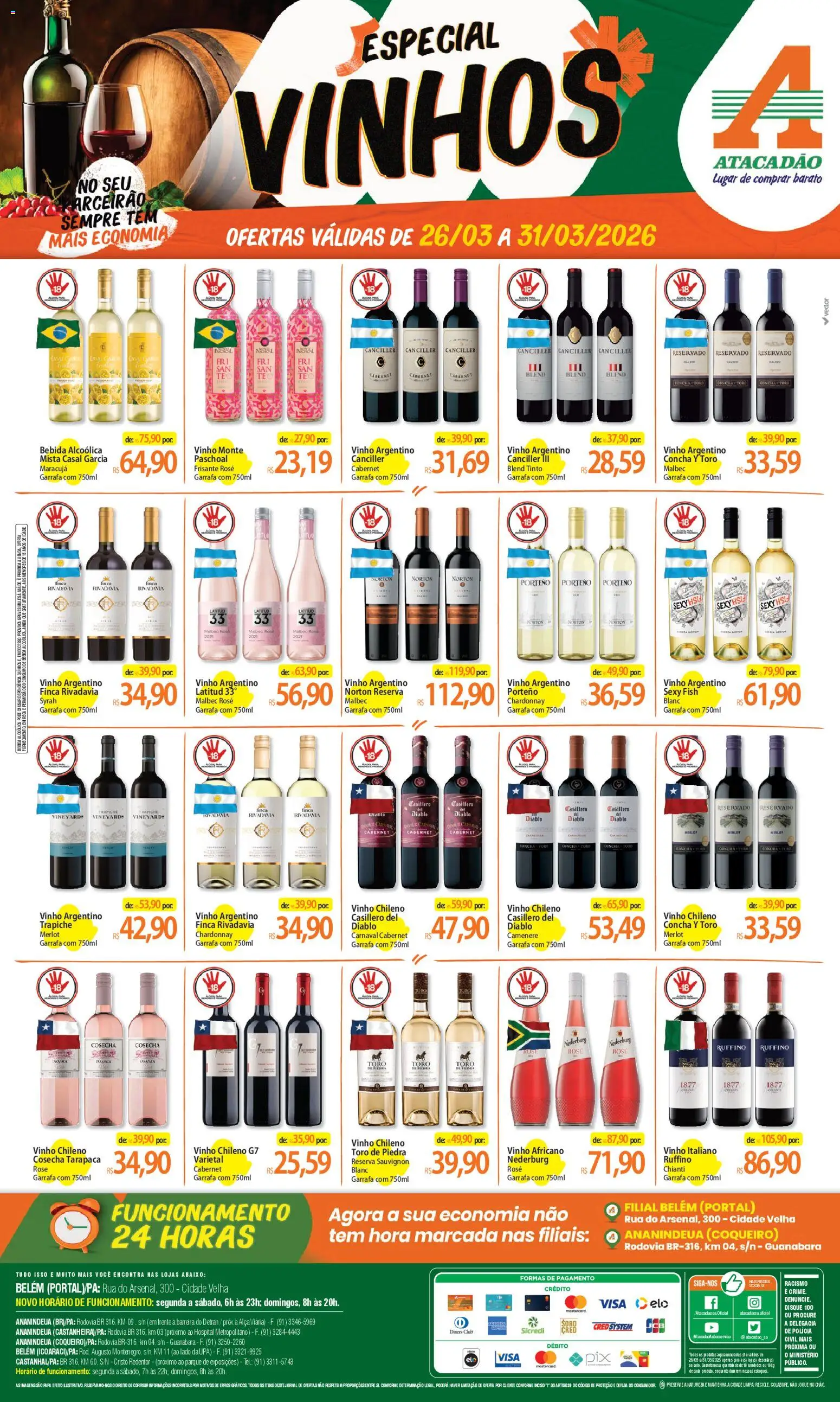 Pré-Visualização do folheto "Atacadão ofertas - PA" da loja Atacadão válido a partir de 26/03/2026 - Pá, Vinho, Bebida, Maracujá, Pó