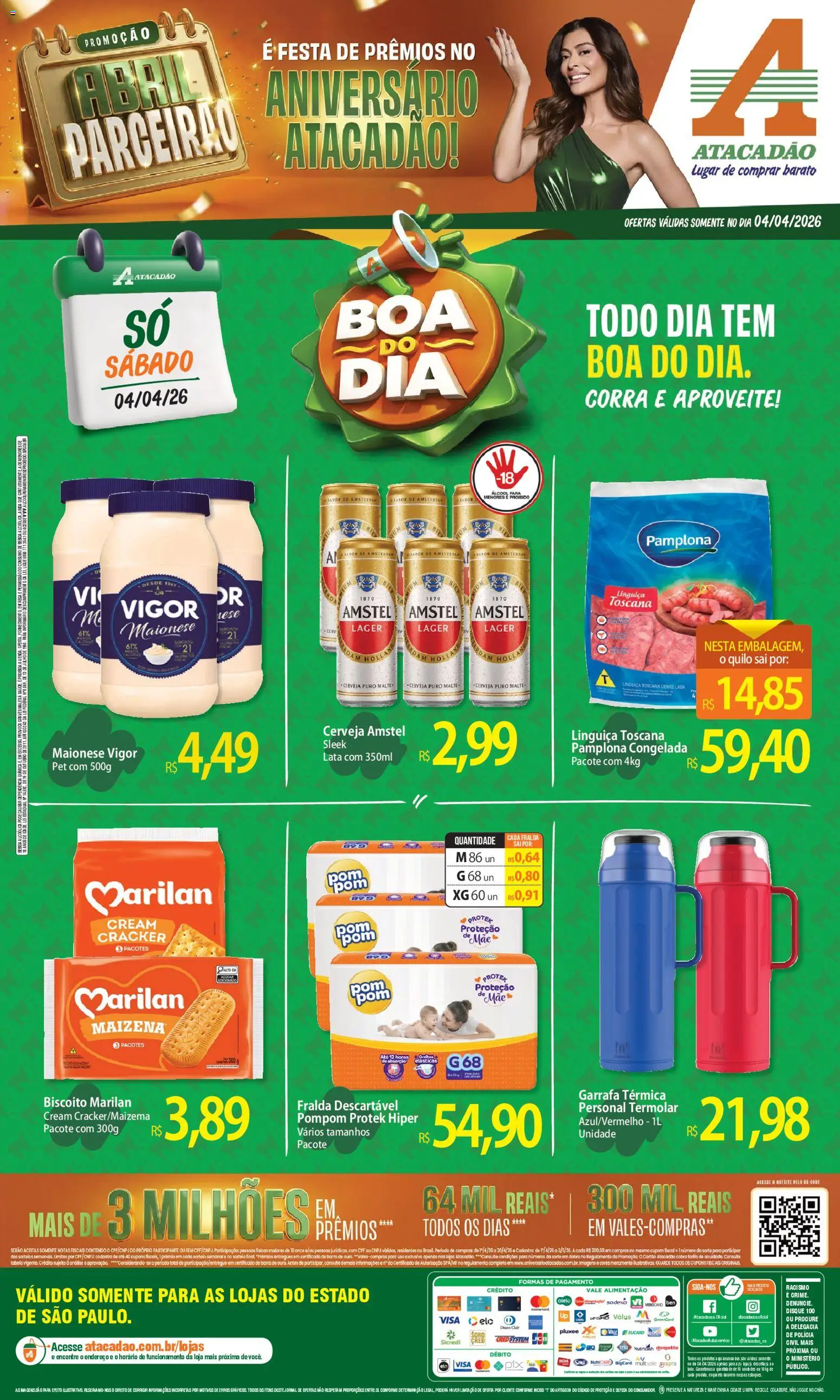 Pré-Visualização do folheto "Atacadão ofertas - SP" da loja Atacadão válido a partir de 04/04/2026