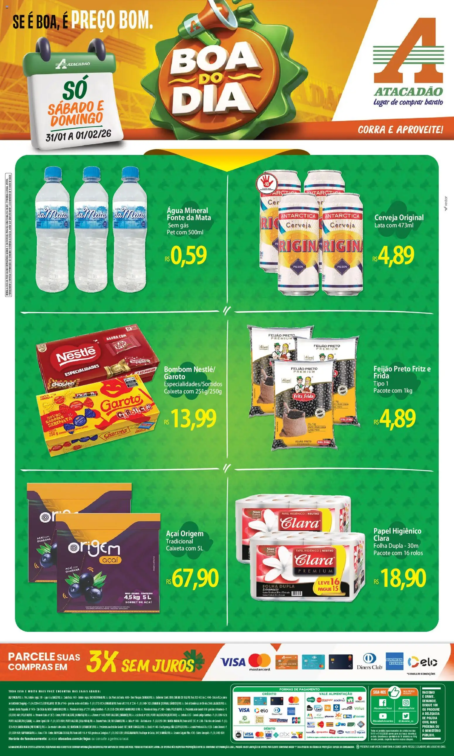 Pré-Visualização do folheto "Ofertas - RS" da loja Atacadão válido a partir de 31/01/2026