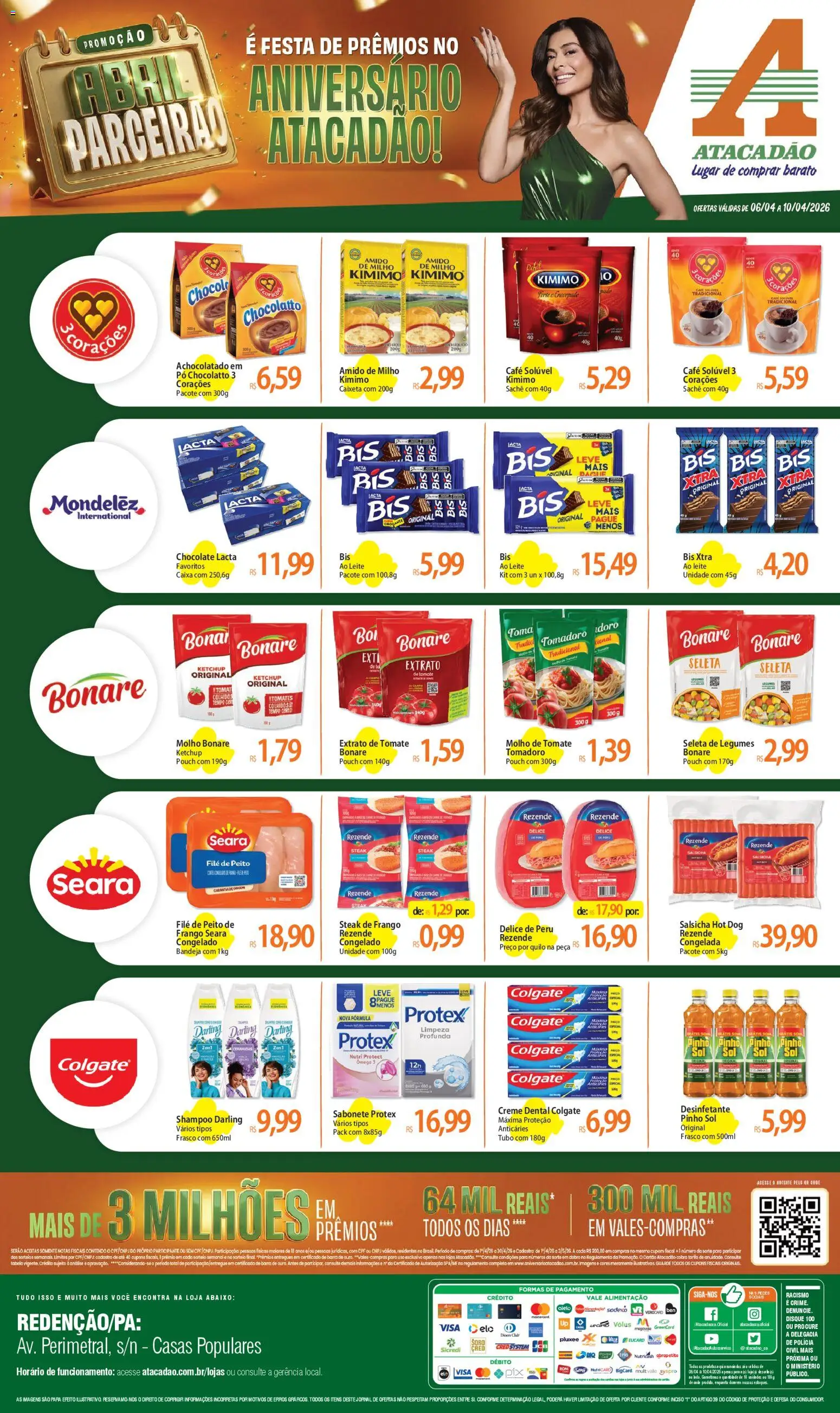 Pré-Visualização do folheto "Atacadão ofertas - PA" da loja Atacadão válido a partir de 06/04/2026 - Café, Chocolate, Sabonete, Desinfetante, Tomate, Ketchup, Steak, Extrato de tomate