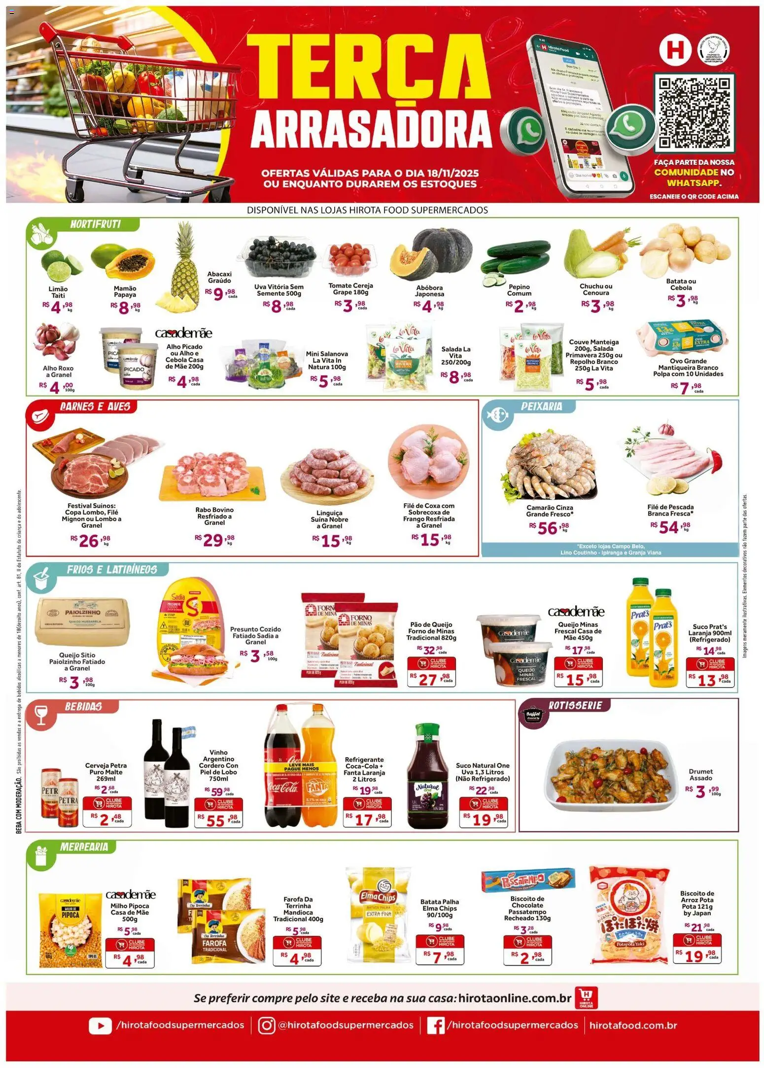 Pré-Visualização do folheto "Ofertas Terça Arrasadora" da loja Hirota Food válido a partir de 18/11/2025
